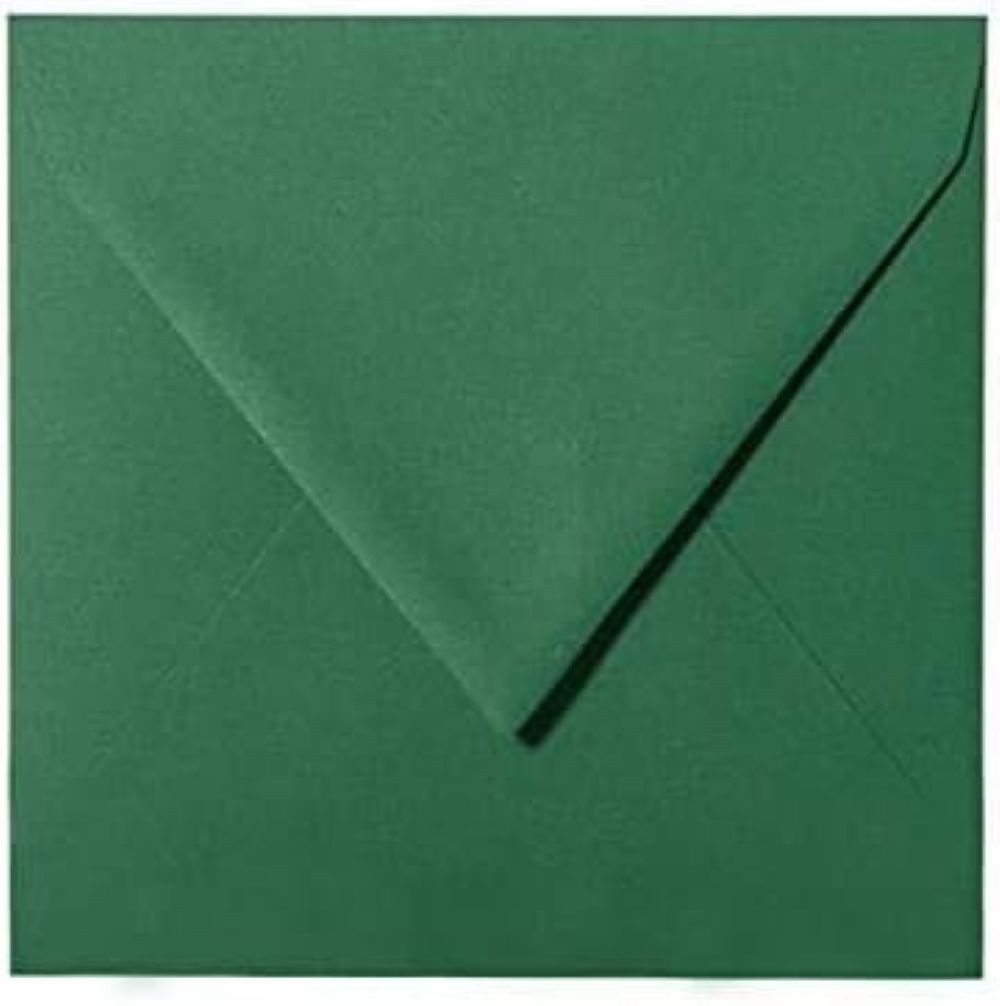 Briefumschläge24Plus Briefumschlag 50 St. 16 x 16 cm Briefumschläge Quadratisch Feuchtklebend Tannen Grün, 160 x 160 mm Briefumschläge Recyceltes Material
