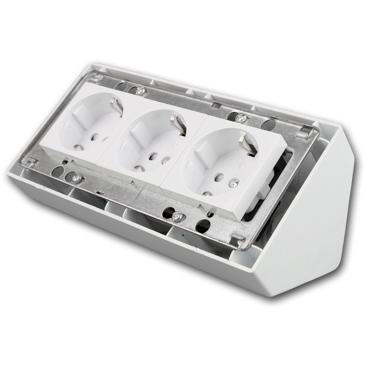 ChiliTec Aufputz-Steckdose DELPHI 3-fach Steckdosenblock, weiß 250V~/ 16A