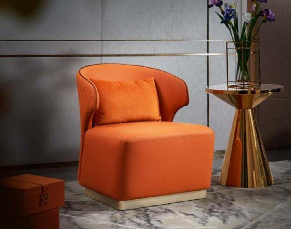 Modern JVmoebel Orange Neu Leder Design Luxus Kreative Sessel Wohnzimmer Sessel,