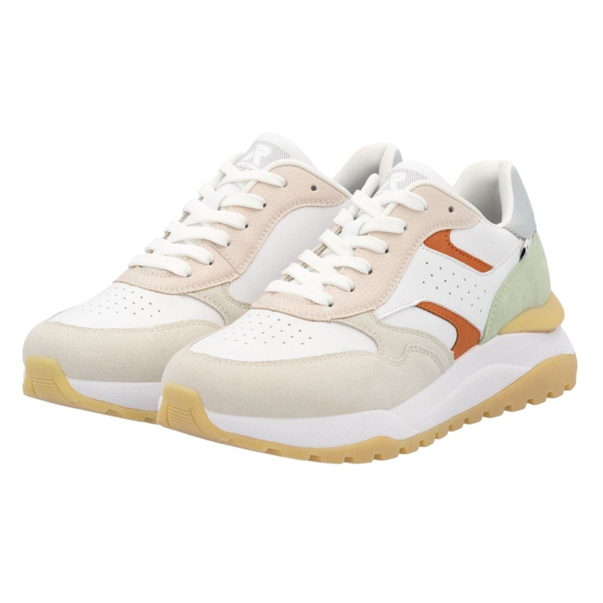 Rieker (Rauhleder) W2500 weiss/bunt Damen Sneaker günstig online kaufen
