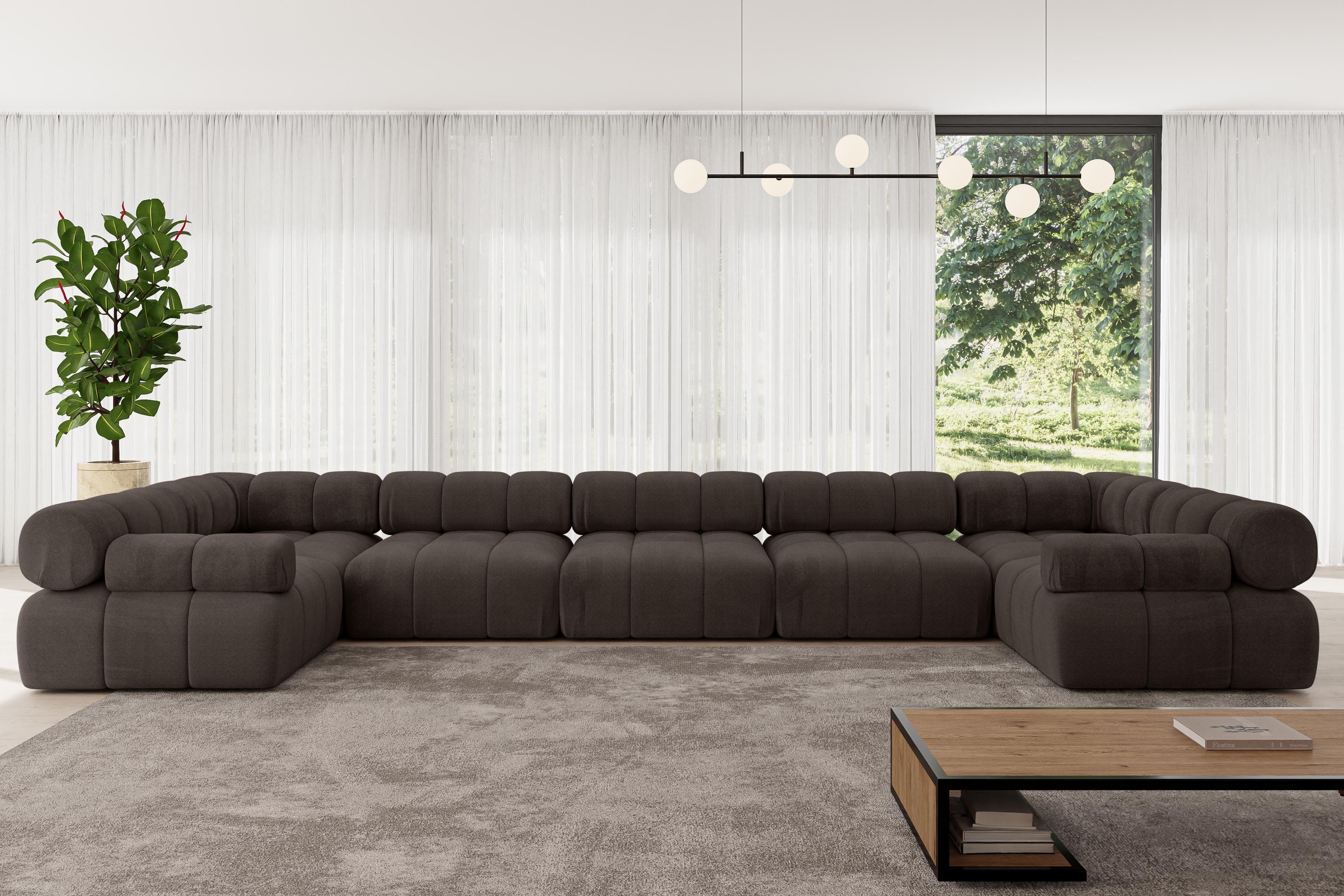 ALTDECOR Wohnlandschaft Birno-U3, Corner Sofa U-Form Vielseitige Sofa Wohnlandschaft Wohnzimmer, Sofa Praktische Bequeme Funktionsecke Couch L-Form Eckcouch
