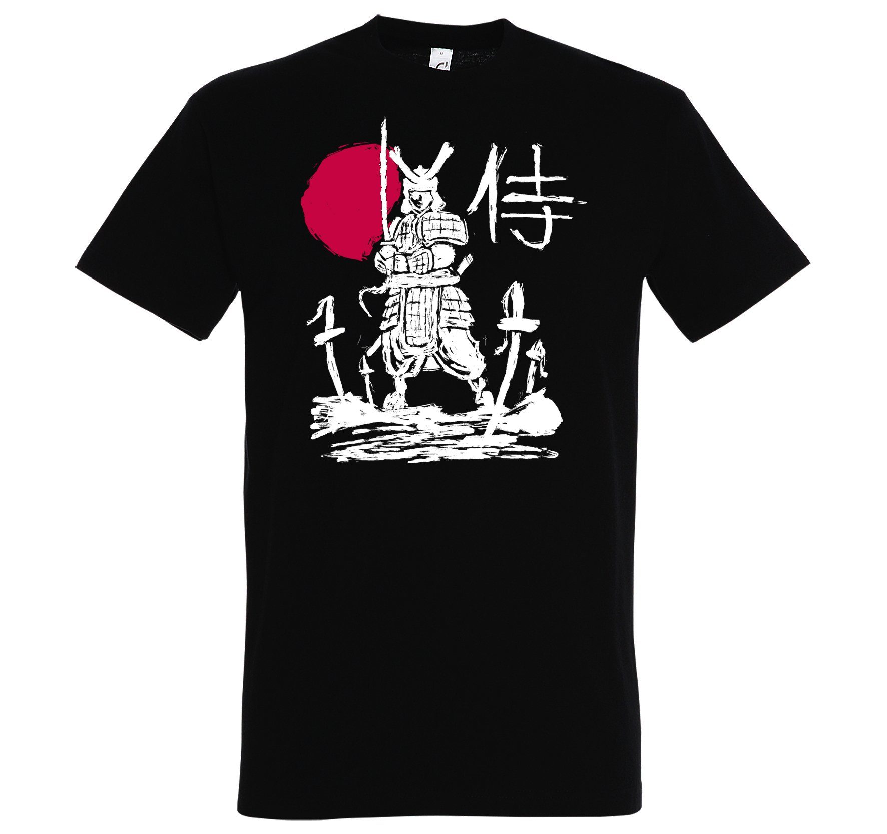 Youth Designz T-Shirt Samurai Herren Shirt mit Trendigem Japan Frontdruck Schwarz | T-Shirts