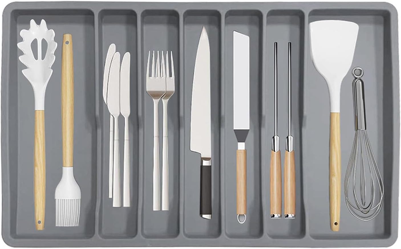 FELIXLEO Kochbesteck-Set Silikon Organizer Rutschfest für Küche Bad Schmuck Bestecktabelle (1-tlg)