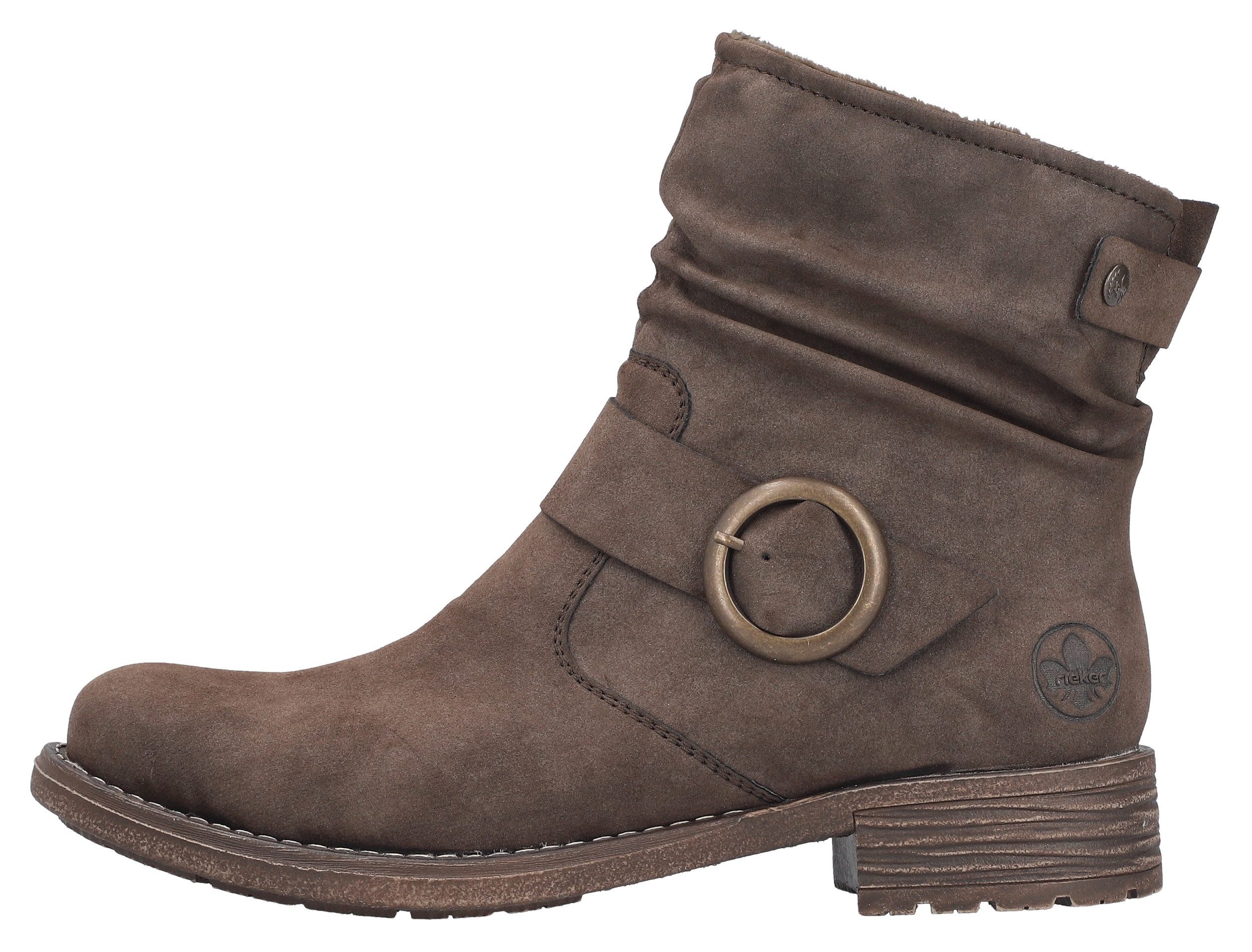Rieker Stiefelette Boots, Blockabsatz, slouchy Schaft und Innenreißverschluss