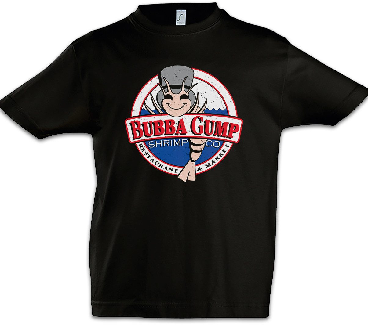 Print-Shirt Bubba Gump Logo Kinder T-Shirt Forrest Garnelen Shrimping Co Retro