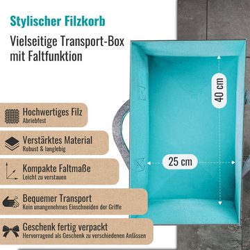 achilles Einkaufskorb Filzkorb Filz-Shopper Einkaufs-Tasche Kaminholz-Korb Faltbar