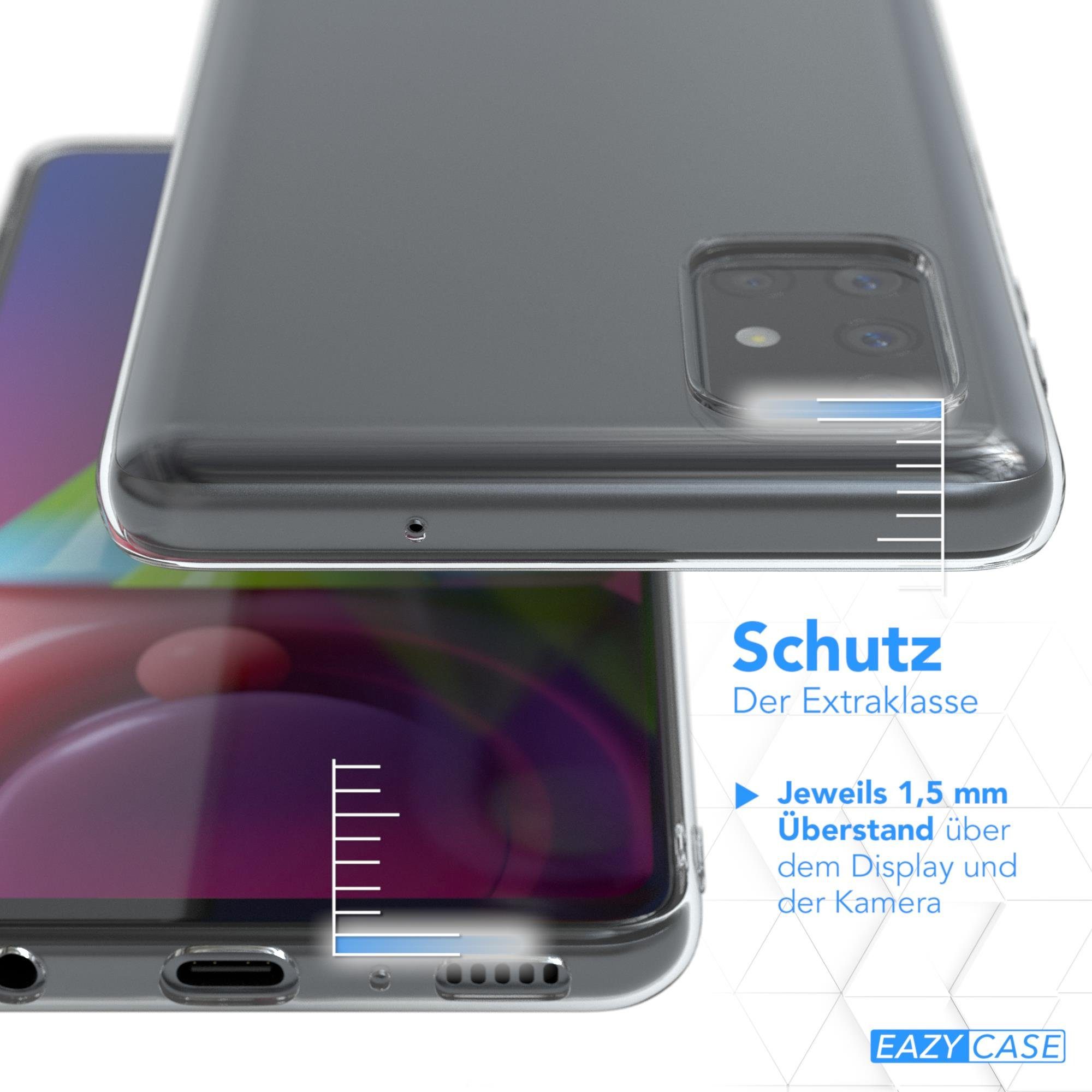 EAZY CASE Handyhülle Slimcover Clear für Samsung Galaxy M51 6,7 Zoll, durchsichtige Hülle Ultra Dünn Silikon Backcover TPU Telefonhülle Klar