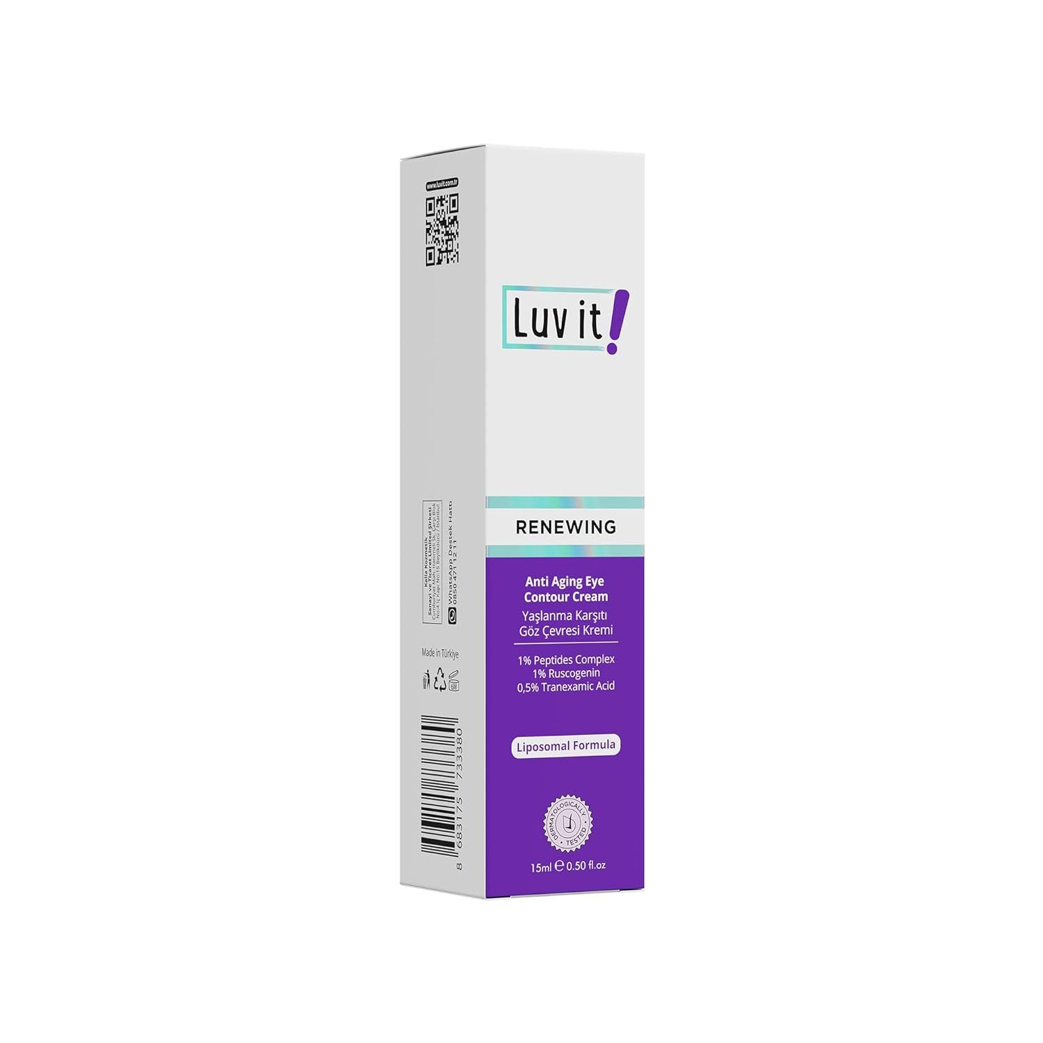 Luv it! Anti-Aging-Augencreme mit Peptiden, Hyaluronsäure und Niacinamid, 30ml