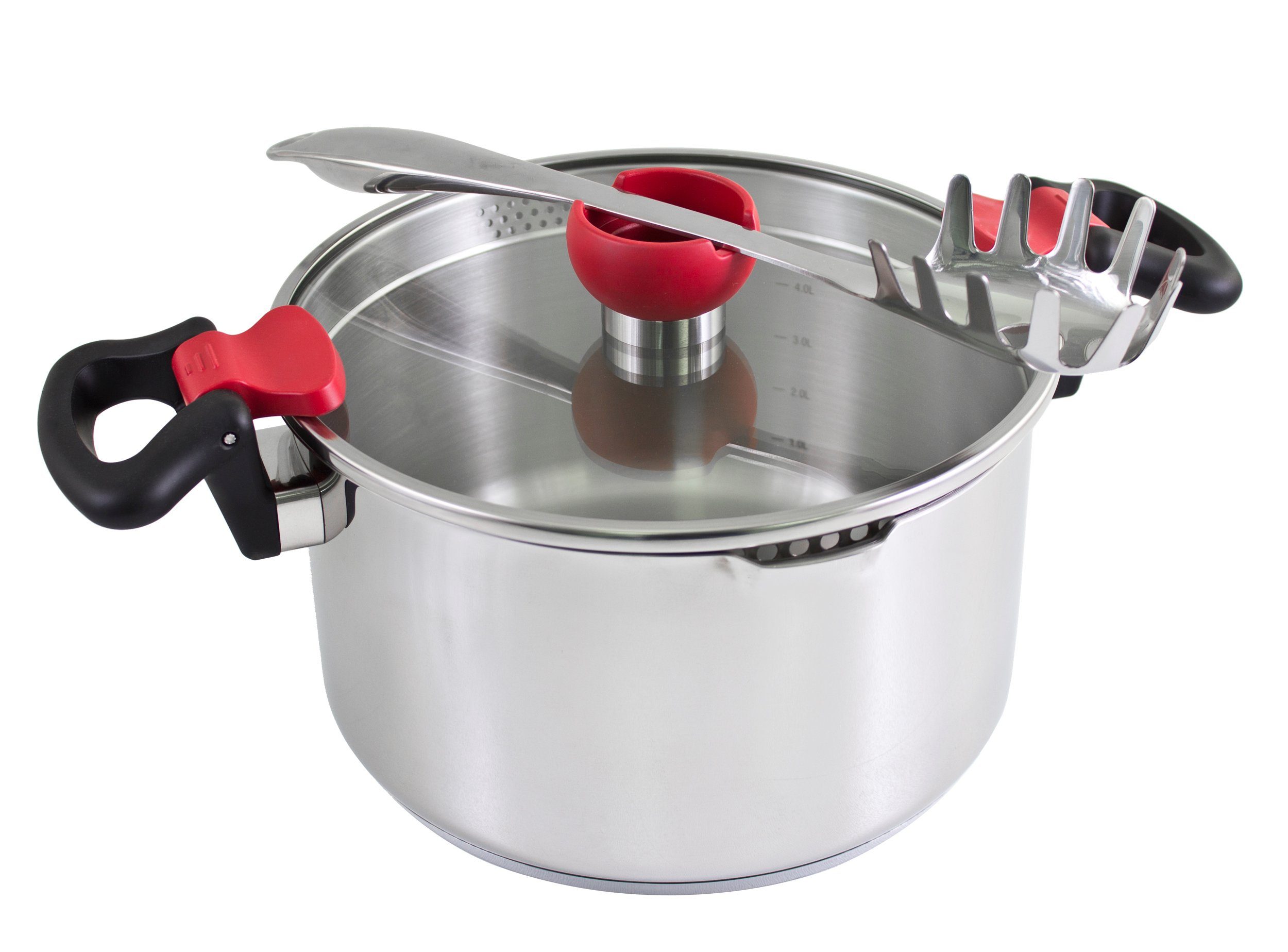 Kopf Topf-Set Kochtopfset Nelo 9-teilig, Edelstahl (9-tlg), mit Deckel, intelligenter Abgießhilfe & integrierter Siebfunktion