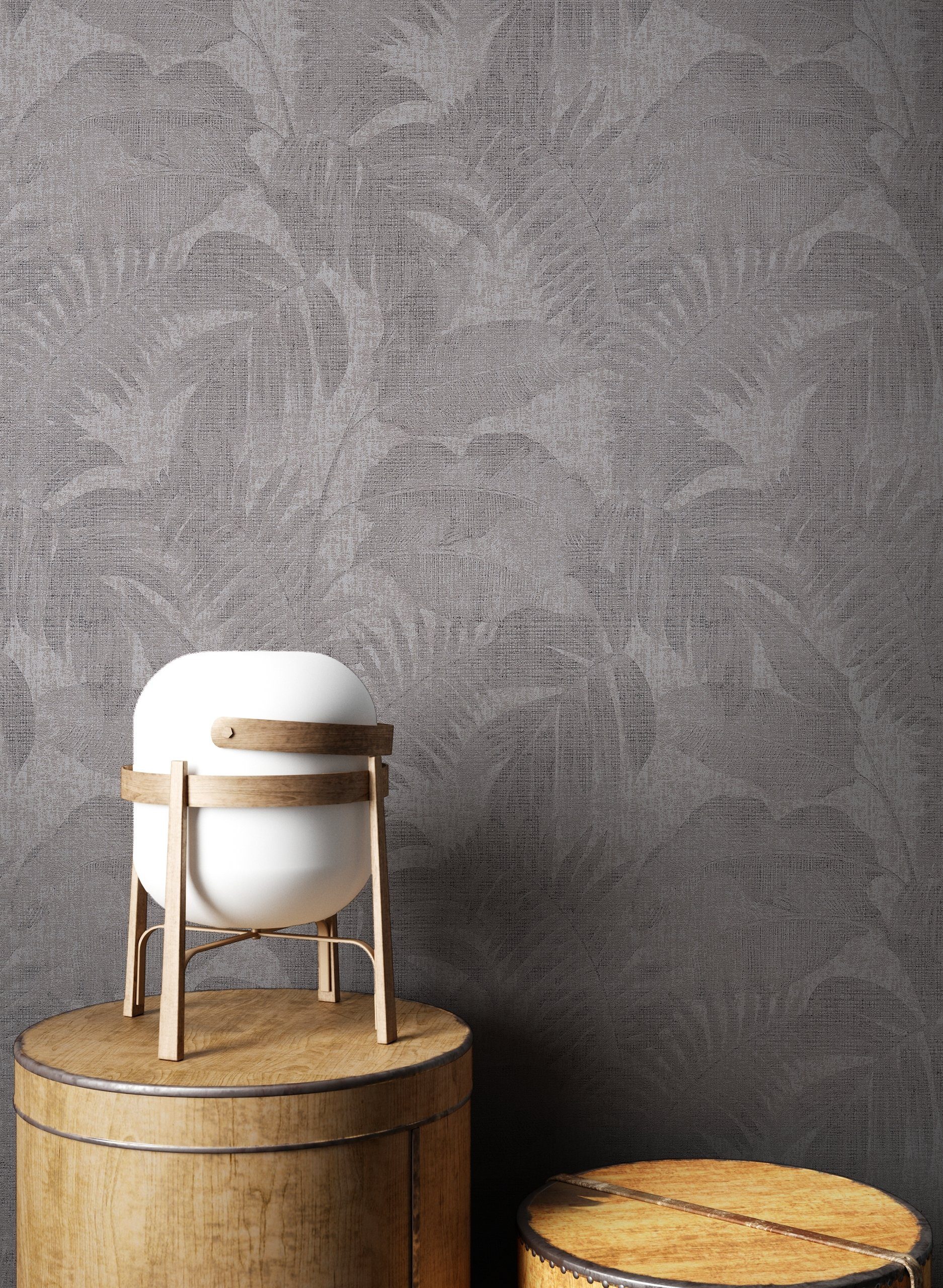 Newroom Vliestapete, Grau Tapete Dschungel Floral günstig online kaufen