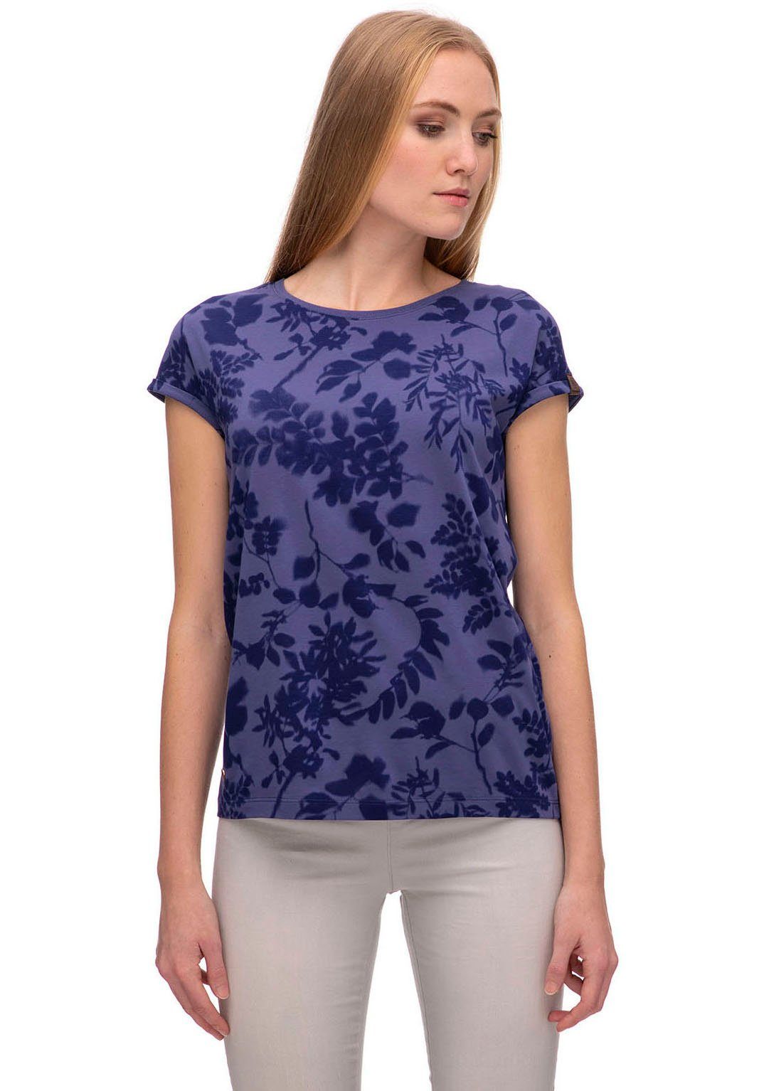 Rundhalsshirt DIONA All-Over floralem mit Ragwear Shirt Print T-Shirt