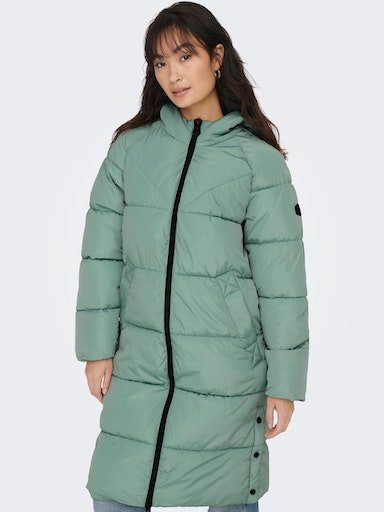 ONLY Steppmantel ONLAMANDA LONG PUFFER COAT mit Kapuze blue surf | Mäntel