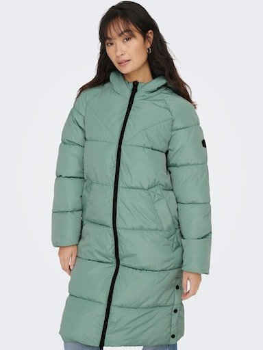 ONLY Steppmantel ONLAMANDA LONG PUFFER COAT mit Kapuze