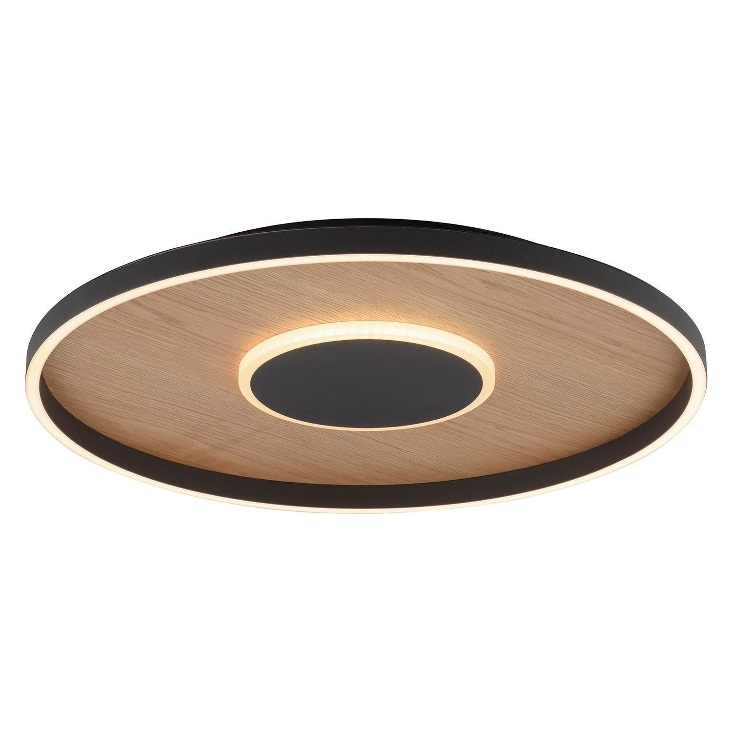 MONDO LED Deckenleuchte FAMERA, 2-flammig, Braun, Schwarz, Eichenholz, Anpa günstig online kaufen