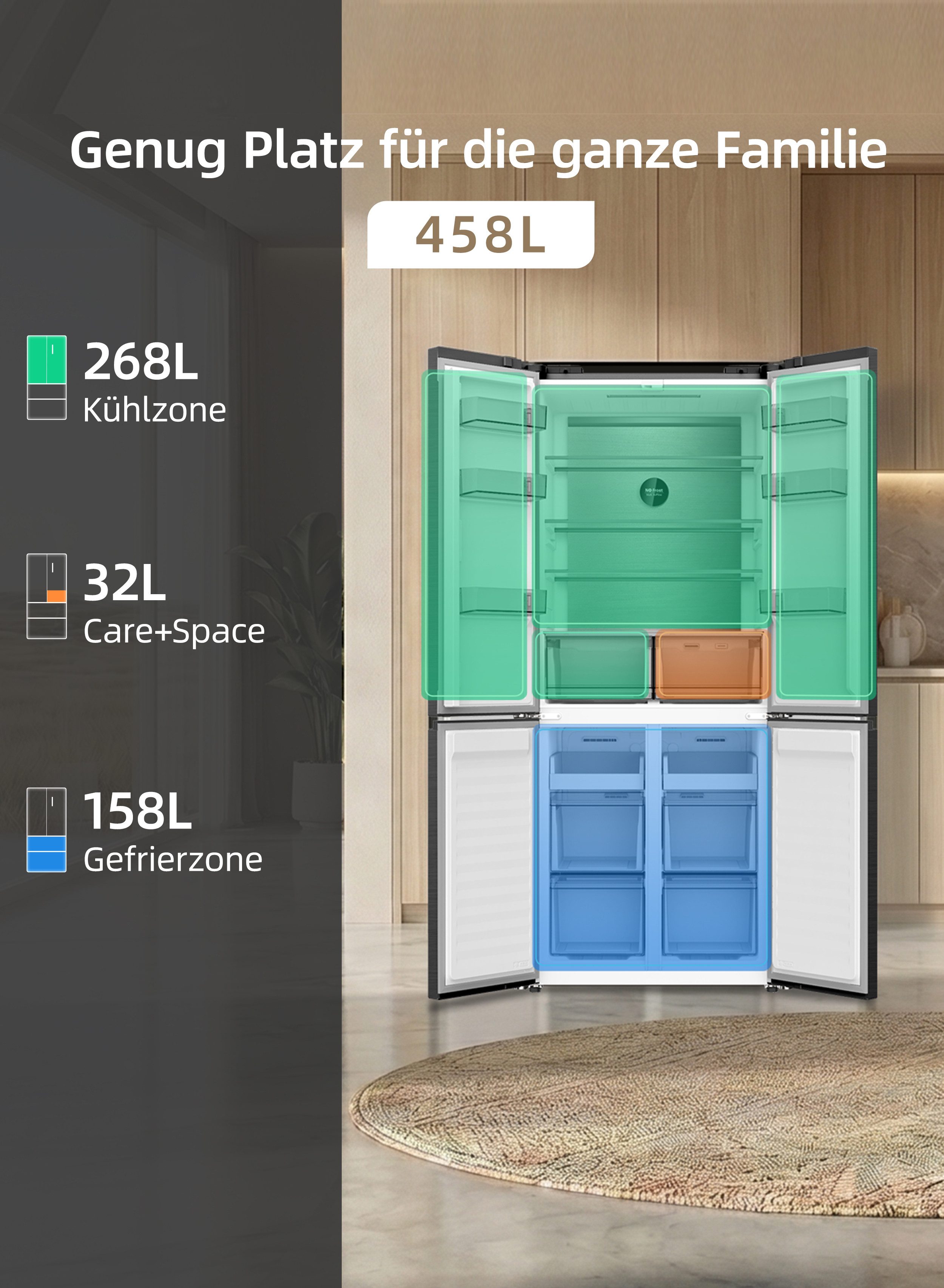 CHiQ Multi Door Einbau CCD460NGE, 192 cm hoch, 79 cm breit, Total No Frost, Display auf der Tür