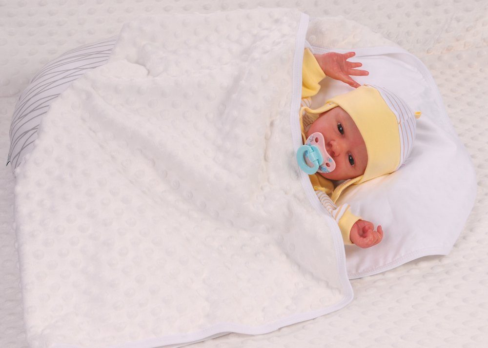 Babydecke Babydecke schöne, weiche Baby Decke Wagendecke 90 x 75 cm, La Bortini Rosa | Kuscheldecken