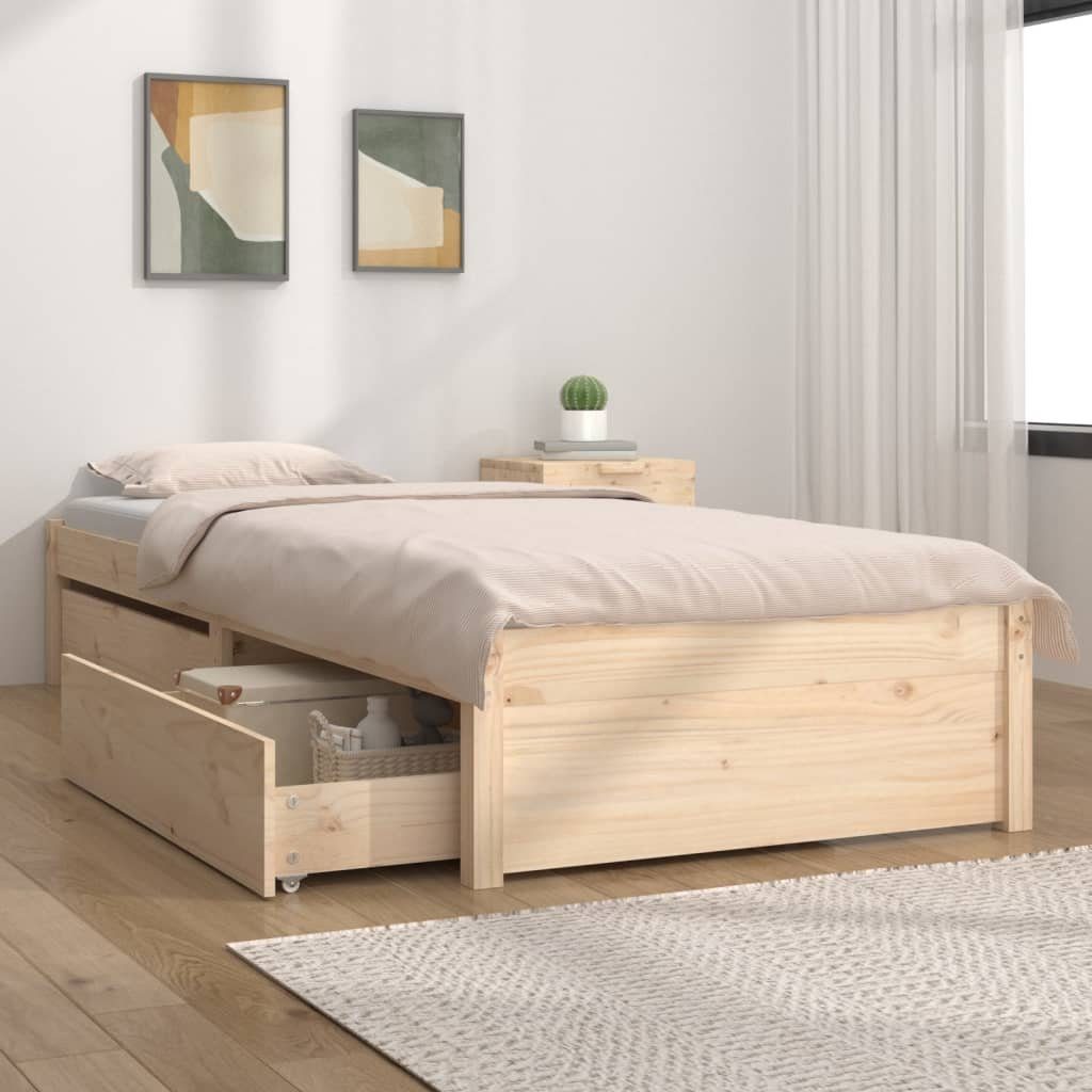 vidaXL Bett Bett mit Schubladen 75x190 cm