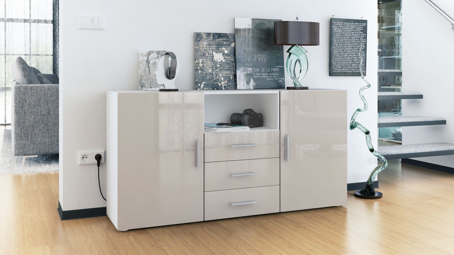 Vladon Sideboard Skadu (Kommode, mit 2 günstig online kaufen