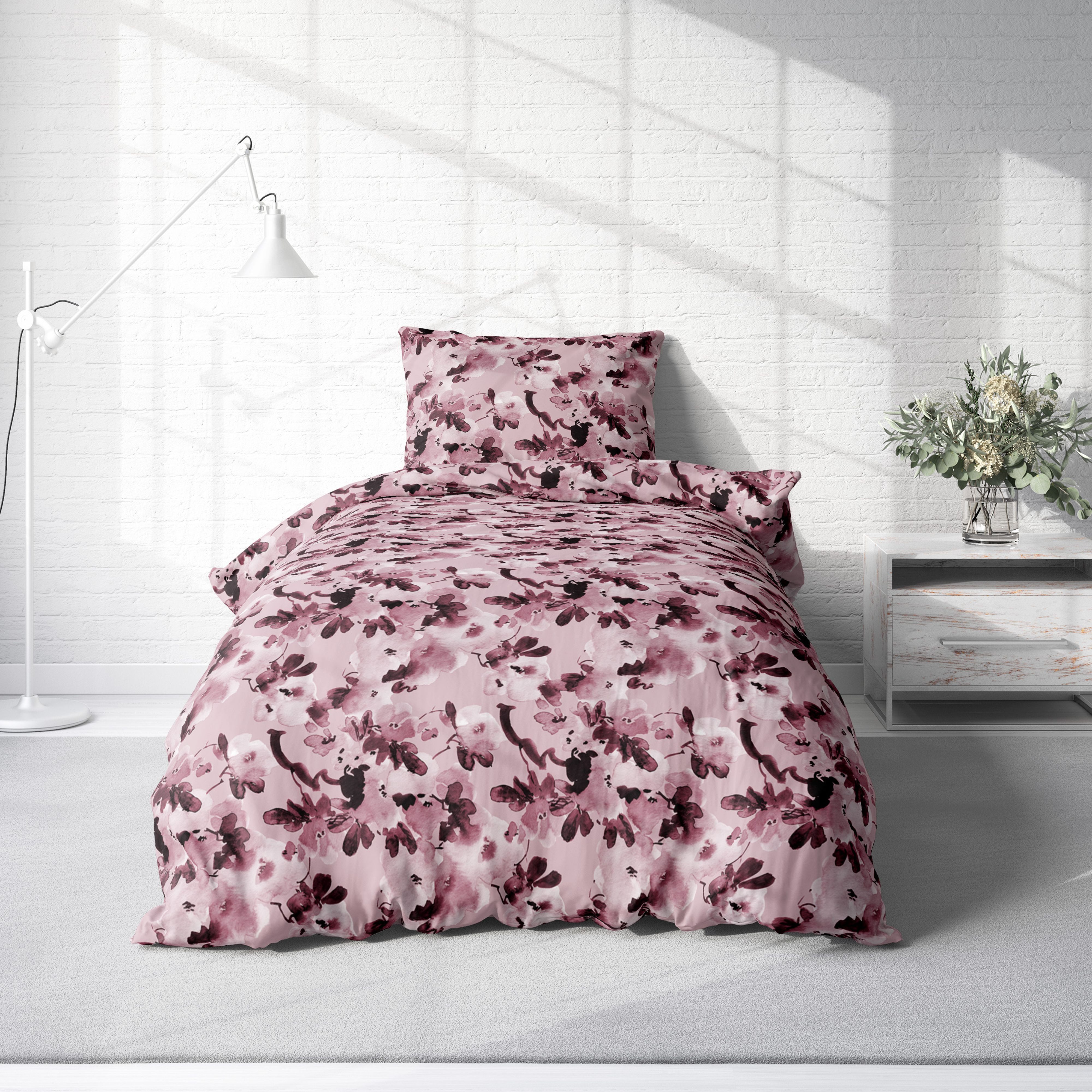 One Home Bettwäsche Blumen Winter, Biber, 2 teilig, geblümt florales Design günstig online kaufen