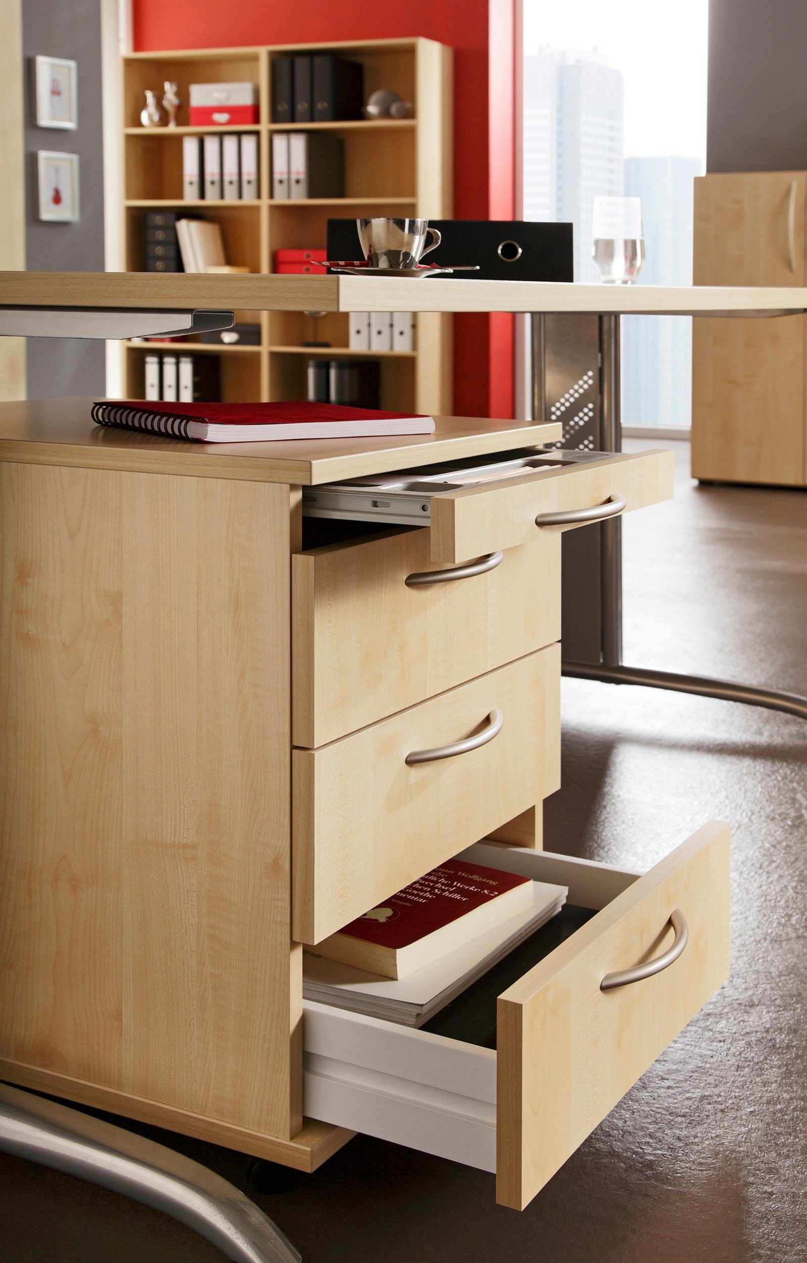 cm 120 Serie-B, - x bümö Schreibtisch 200 Dekor: Eckform: Buche Schreibtisch