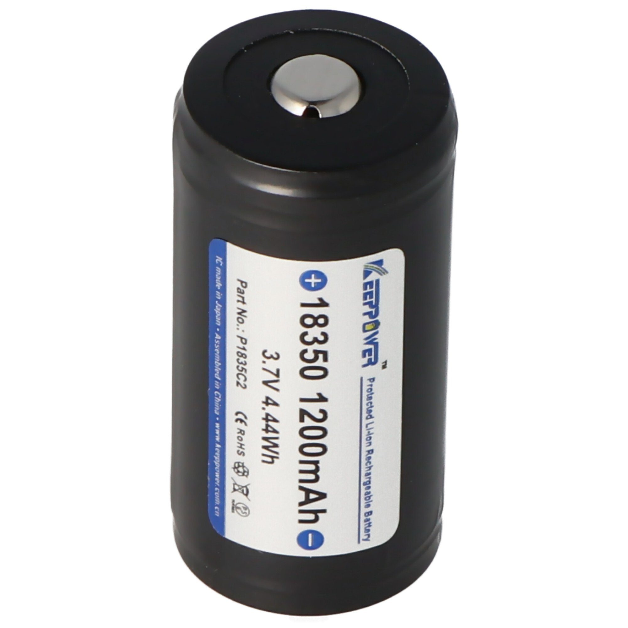 Keeppower Keeppower 18350 - 1200mAh, 3,6V - 3,7V Li-Ion-Akku geschützt, Abmessu Akku 1200 mAh (3,7 V)