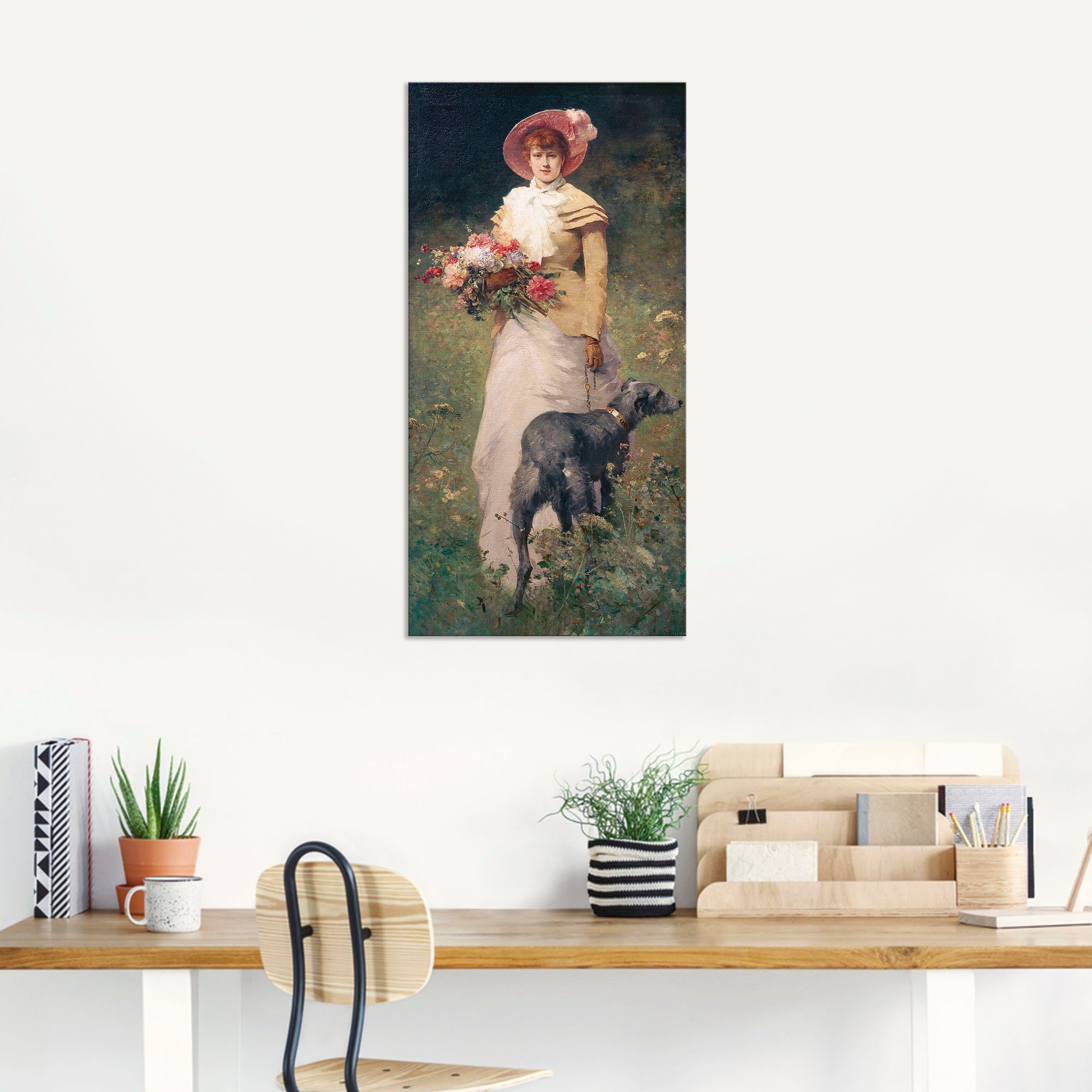 Wandaufkleber Hund, versch. (1 mit Alubild, als Leinwandbild, Größen Artland St), Portrait in oder Frau Wandbild Poster