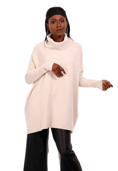 YC Fashion & Style Strickkleid Oversize Strickkleid mit Rollkragen Strickpullover Loose-Fit One Size (1-tlg) in Unifarbe