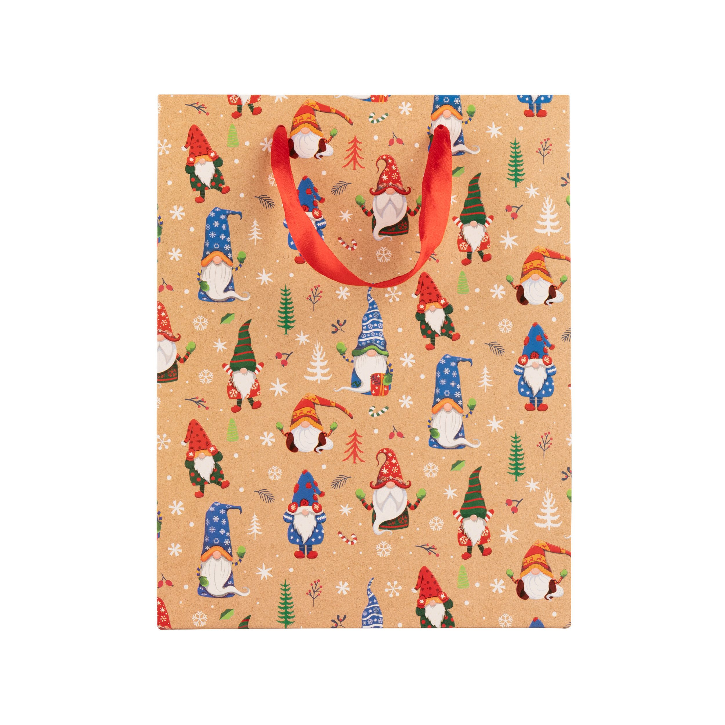 Idena Tragetasche Idena Geschenktasche Weihnachten Wichtel 25x35x8,5cm 210g günstig online kaufen