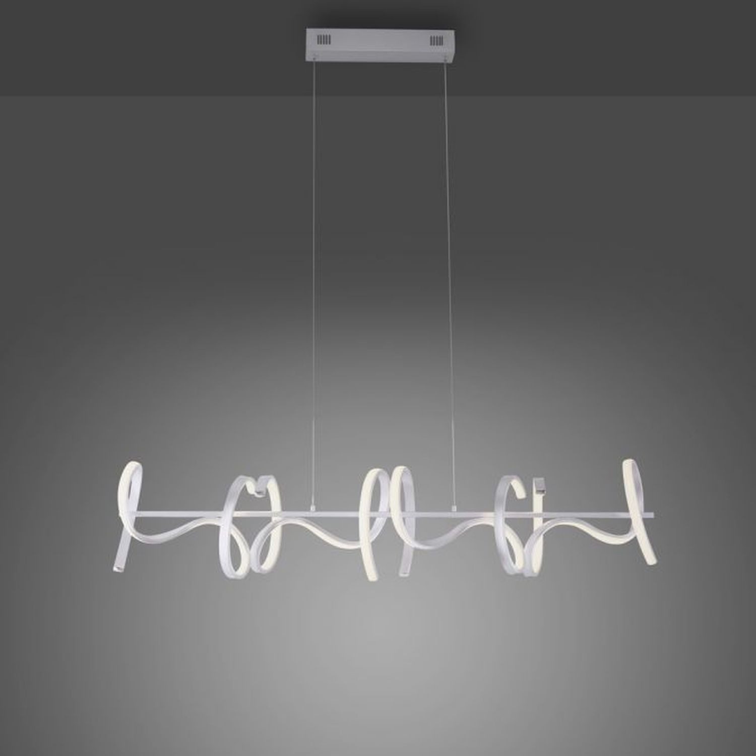 Licht-Erlebnisse Pendelleuchte TIRWIN, LED fest integriert, Warmweiß, LED Metall H: max. 135 cm in Silber länglich warmweiß 3000 K 1330 lm