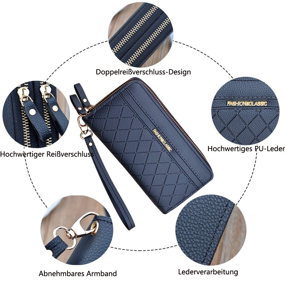 Bextsrack Geldbörse Damen Portemonnaie mit vielen Fächern, Portemonnaie mit günstig online kaufen