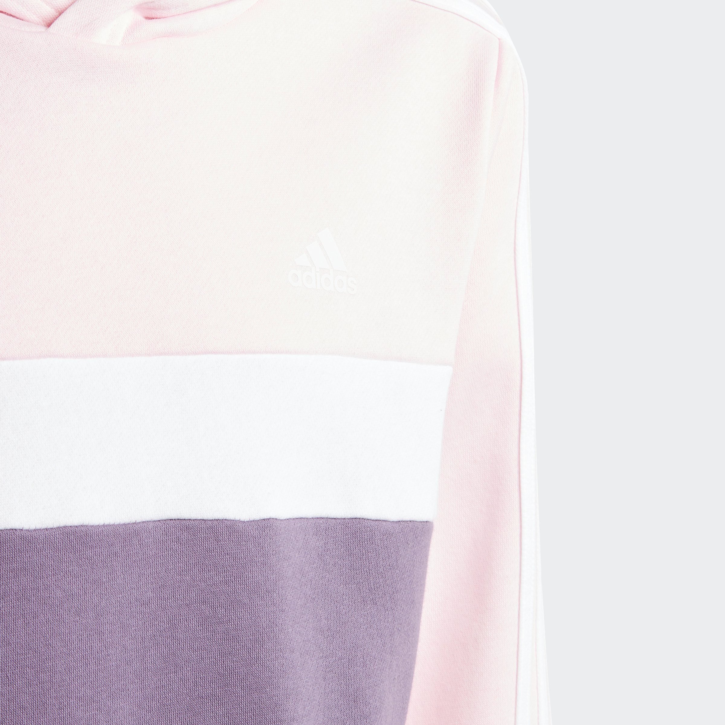 adidas Sportswear Kapuzensweatshirt TIBERIO 3STREIFEN Shadow Violet / HOODIE Pink / KIDS White Clear COLORBLOCK