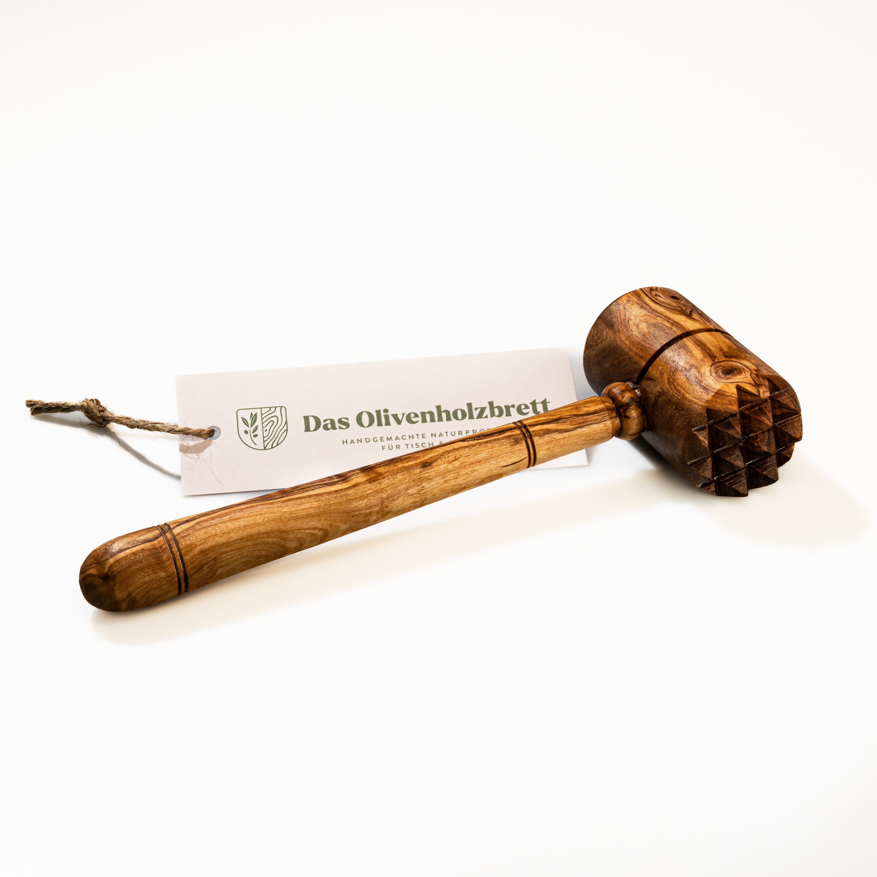 dasOlivenholzbrett Fleischhammer Fleischklopfer aus Olivenholz mit rundem Kopf