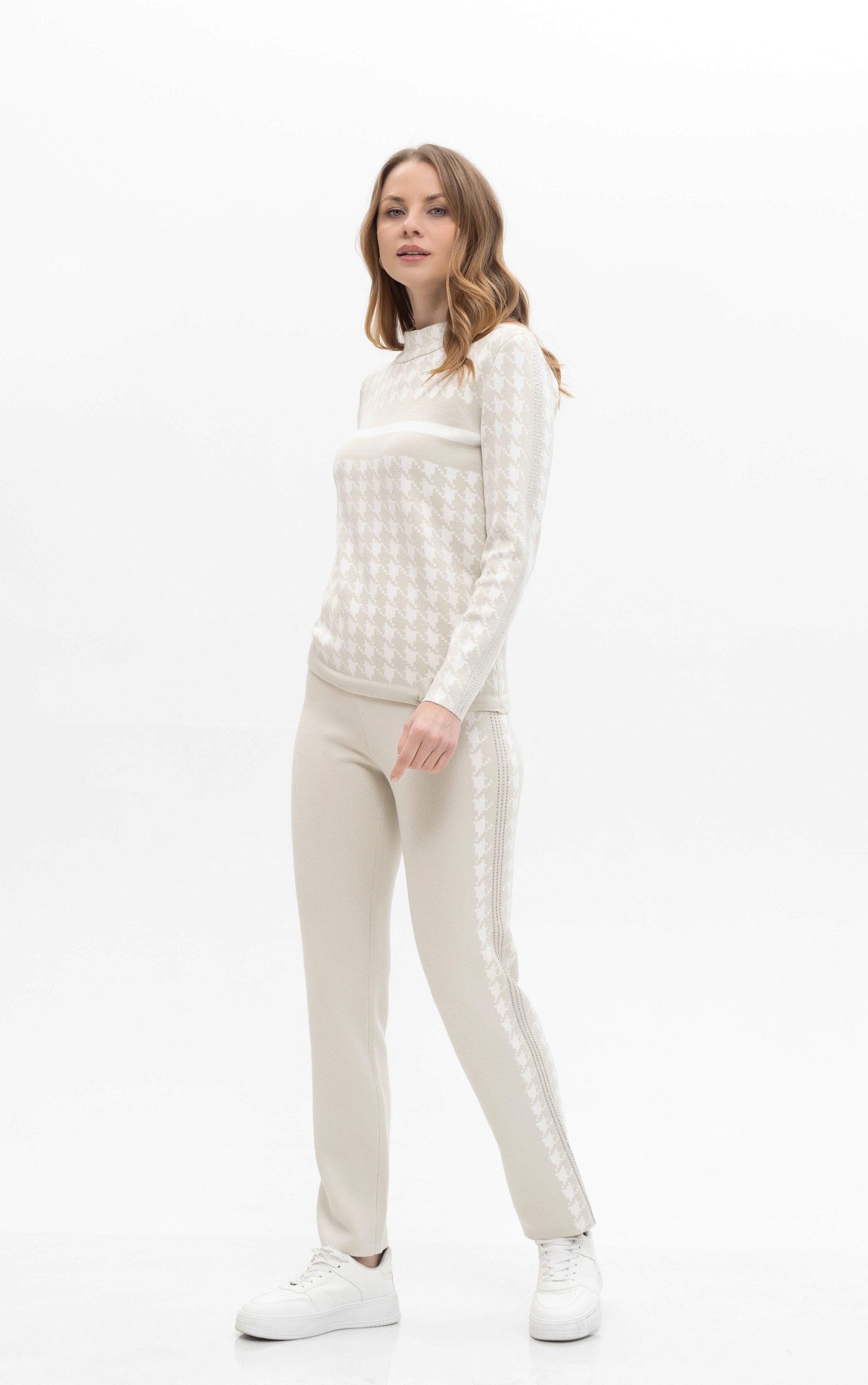 Passioni Strickhose mit Hahnentritt-Muster Relaxed Fit – Bild 3 von 3