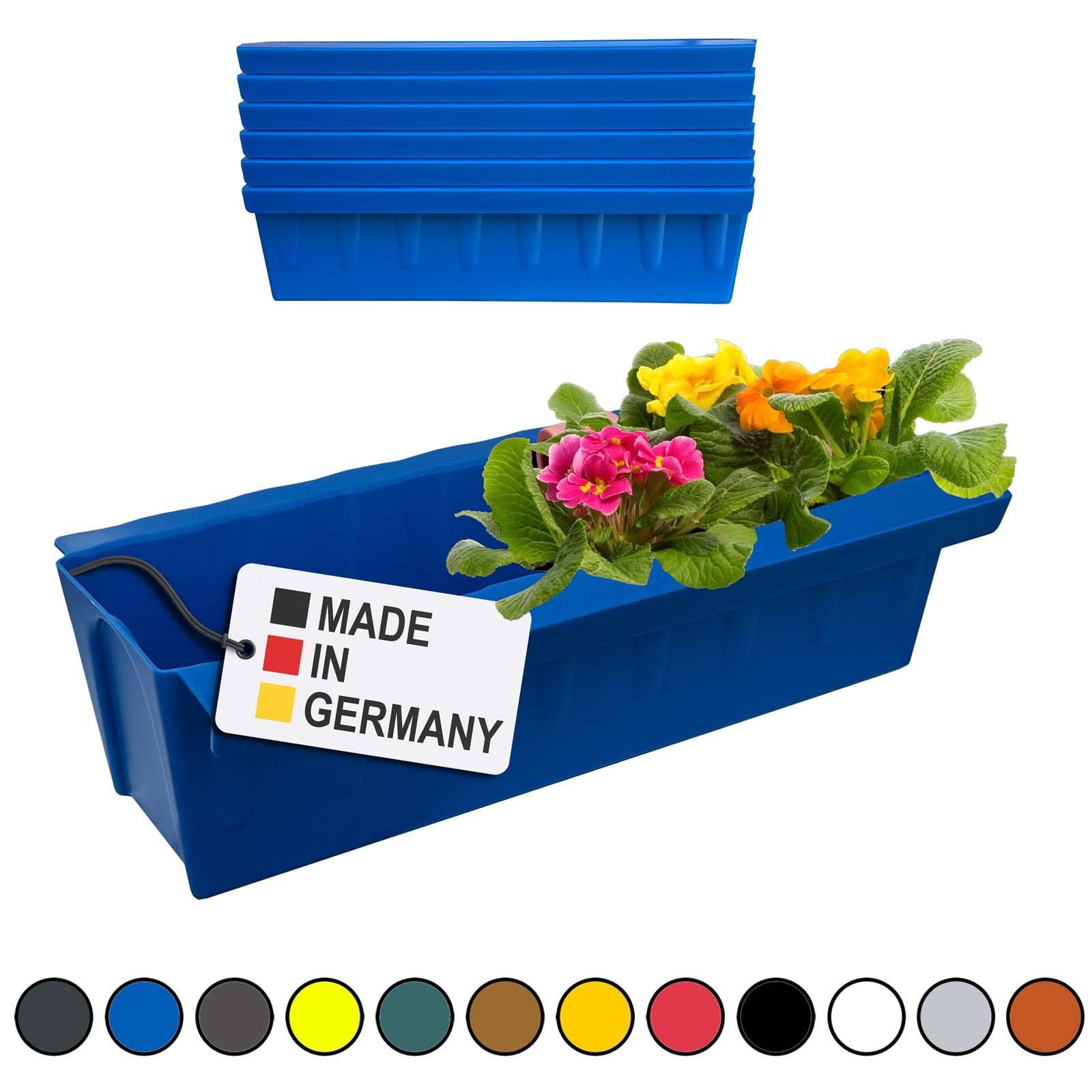 BURI Blumenkasten Europaletten Blumenkasten Blau 6er-Set zum Anhängen Pflanzkasten
