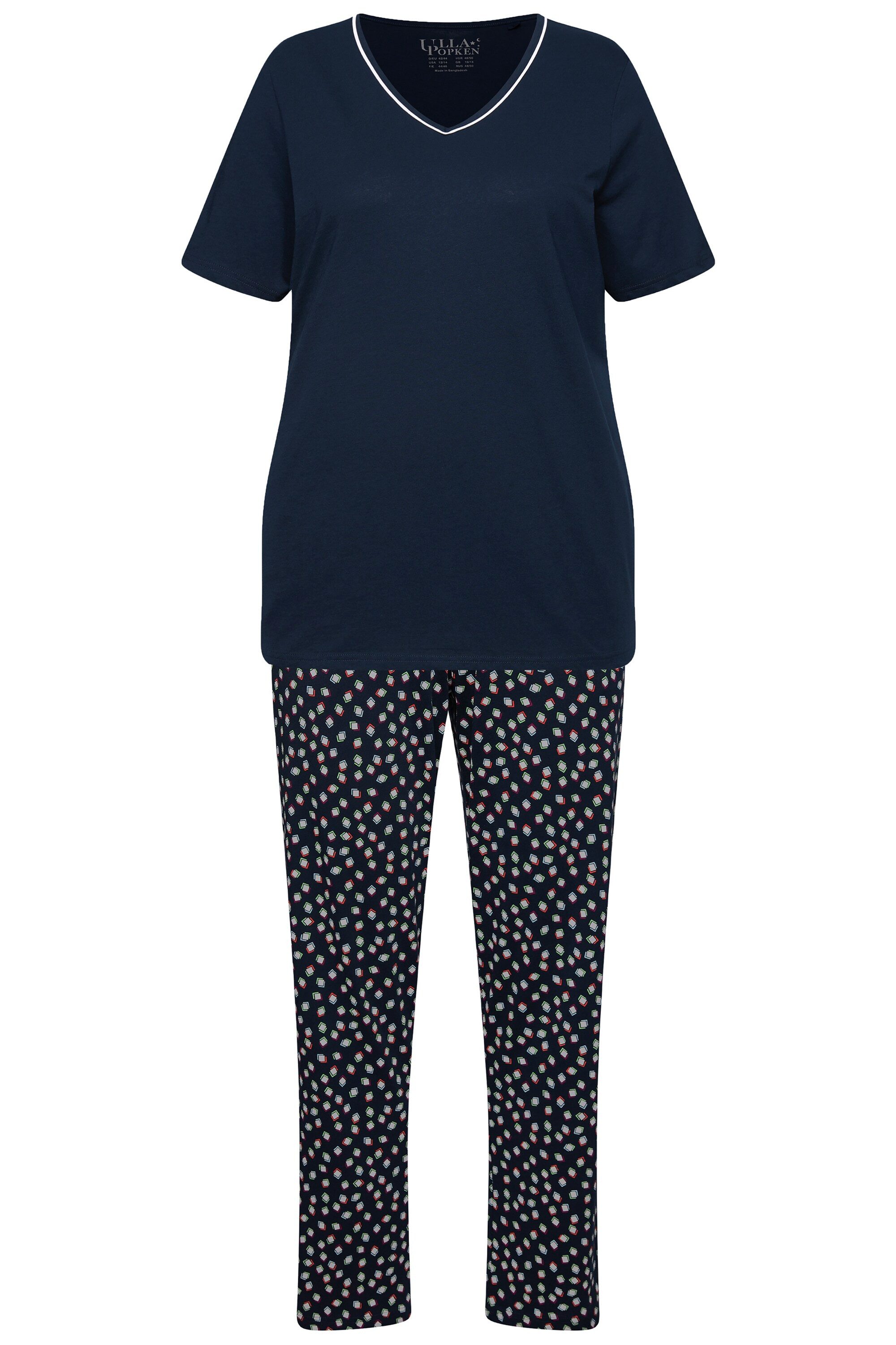 Pyjama Pyjama Punkte V-Ausschnitt Halbarm Taschen