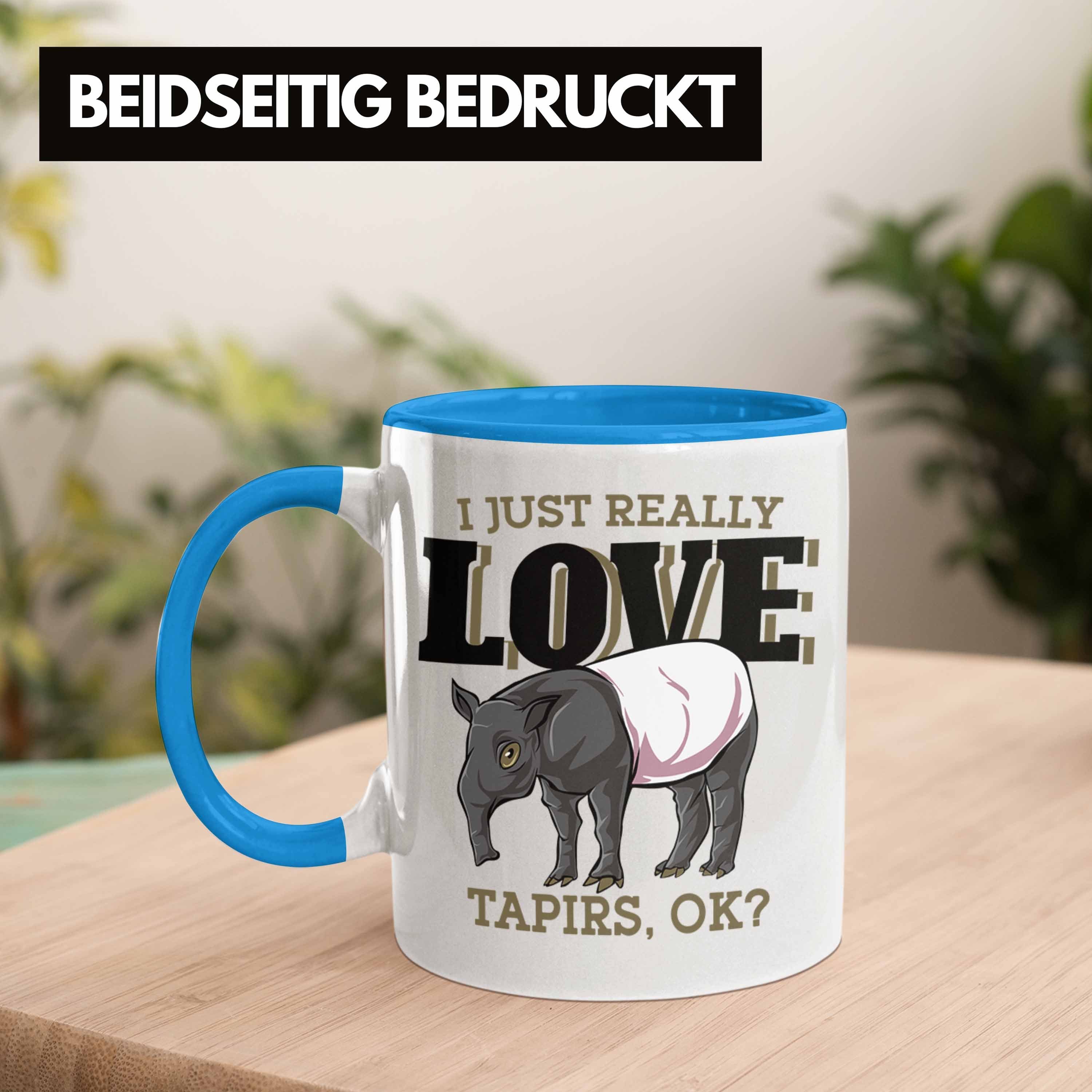 Tasse Tapir Liebhaber Trendation Blau Geschenk Lustige Tasse Tapir