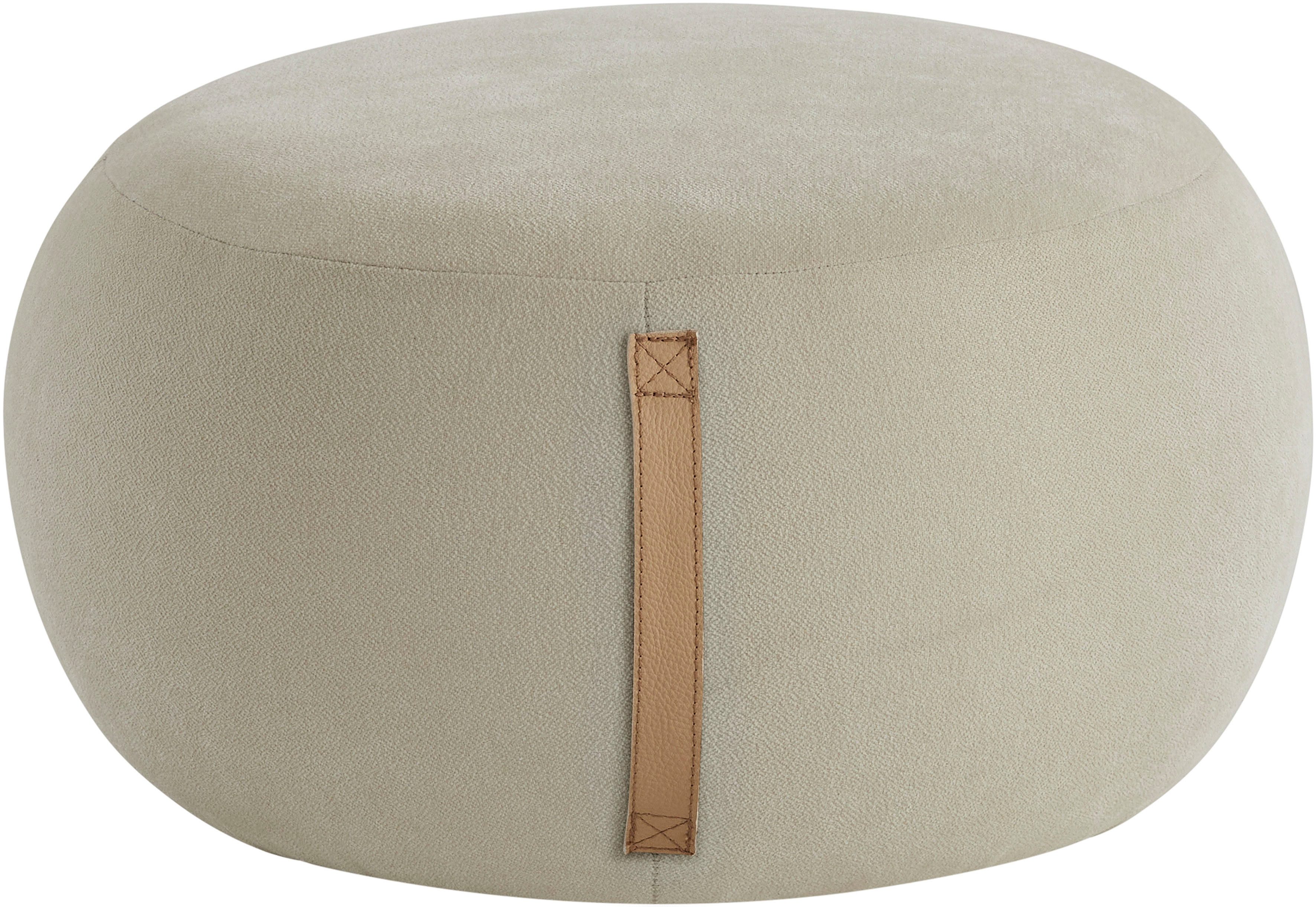 s.Oliver Hocker Finnian, moderner Designhocker mit Lederriemen, softes Design, hochwertig, zum Wohlfühlen in Luxus-Microfaser/Struktur oder in Bouclé. Reduzierter Preis € 169,99. Unverbindliche Preisempfehlung € 299,99