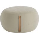 s.Oliver Hocker Finnian, moderner Designhocker mit Lederriemen, softes Design, hochwertig, zum Wohlfühlen in Luxus-Microfaser/Struktur oder in Bouclé