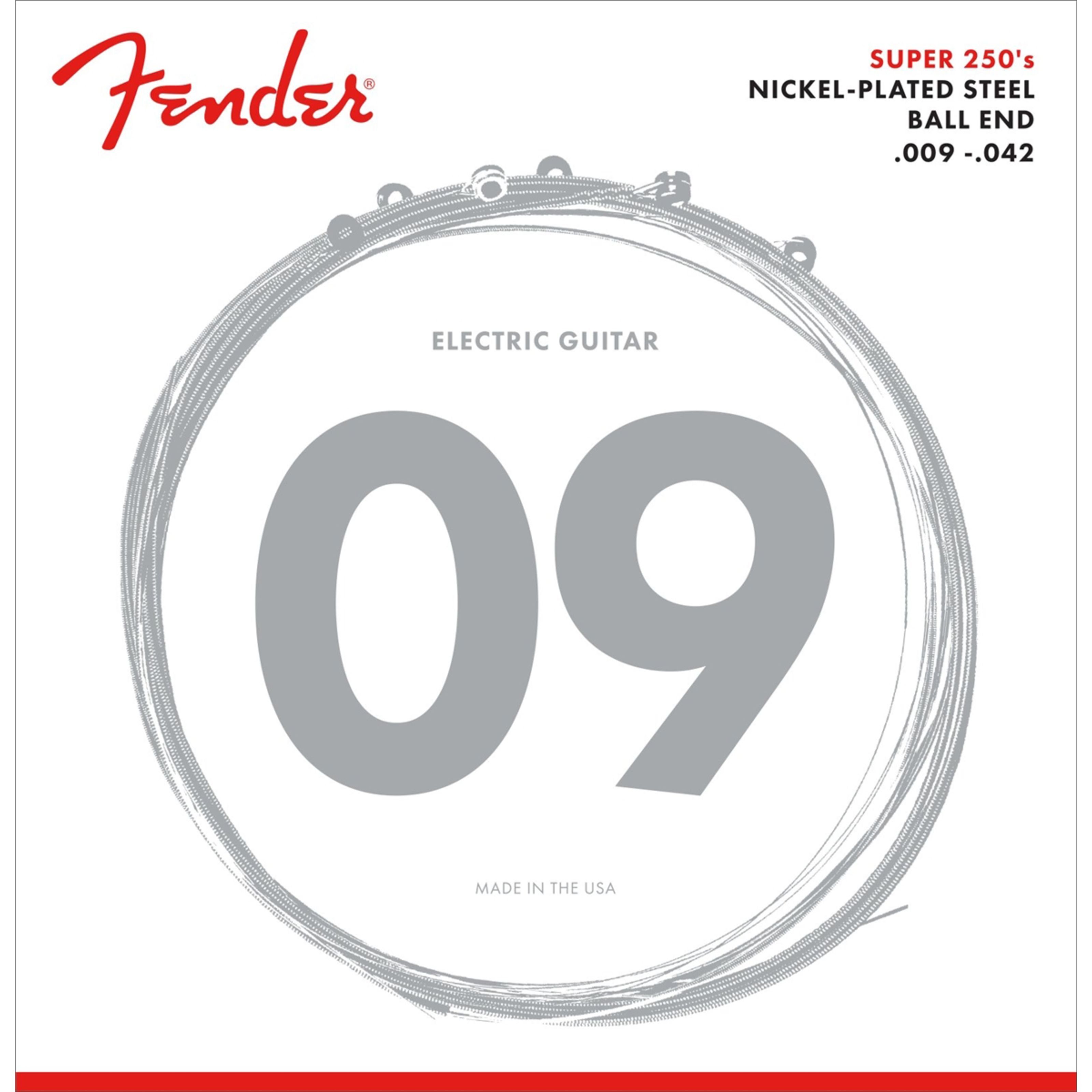 Fender Saiten, E-Gitarren Saiten Super 250L 9-42 Nickel Plated Steel -