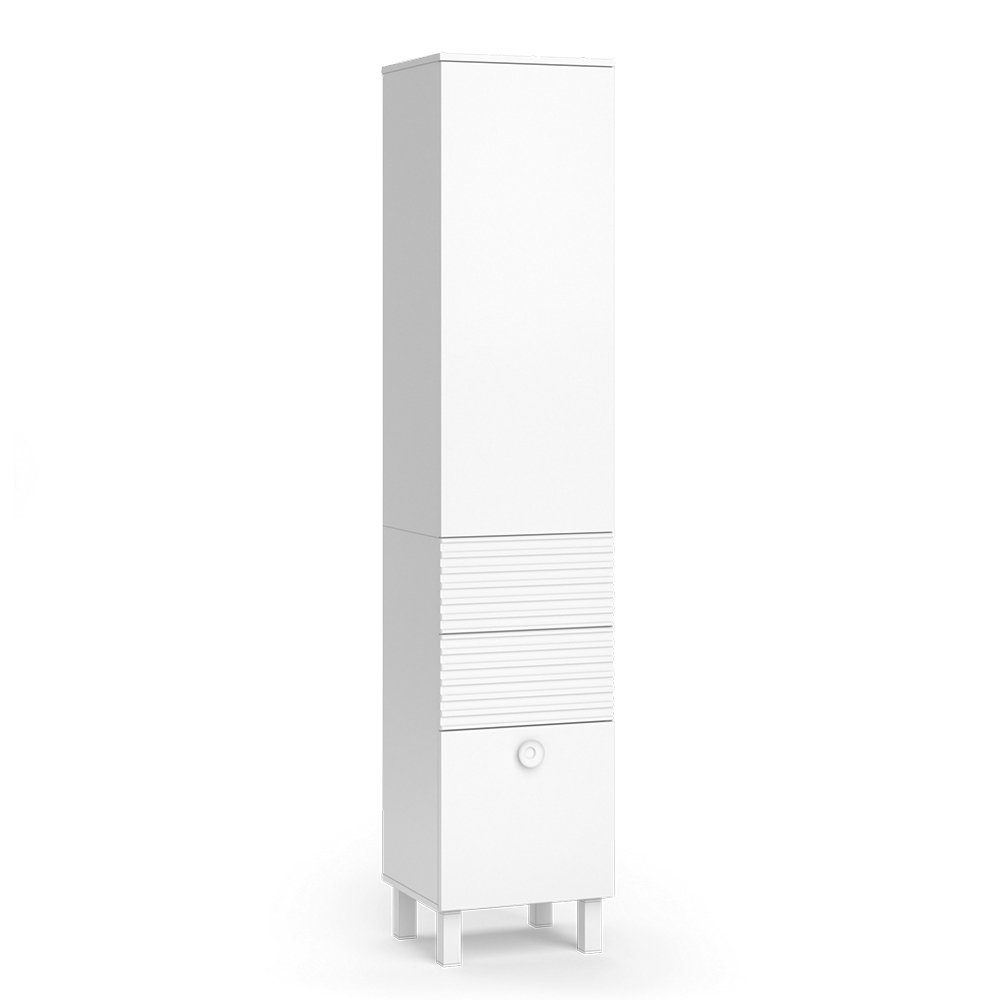Vicco Badschrank Sola Weiß 40 x 193 cm mit Tür und Schubladen günstig online kaufen