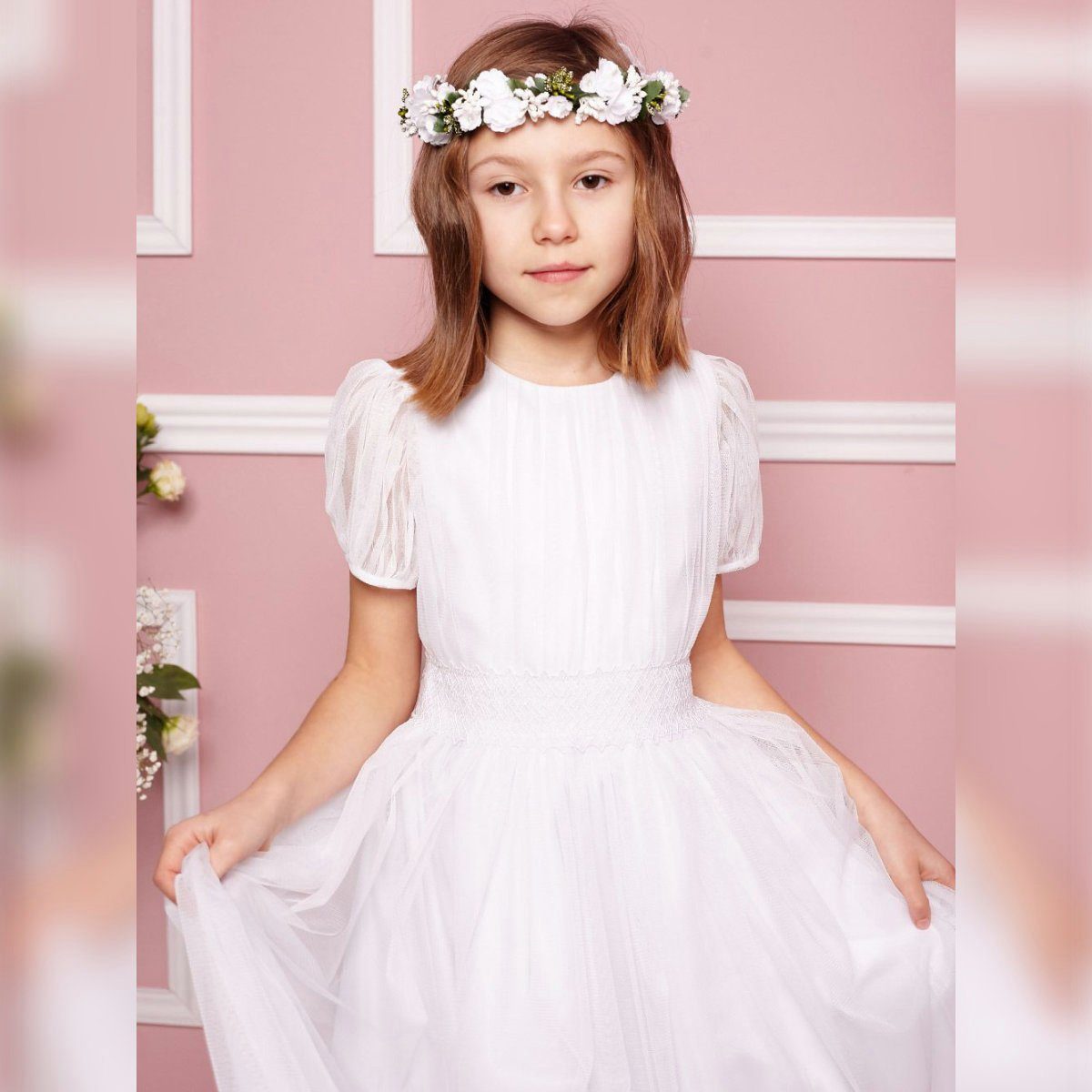 Dalary Partykleid Kommunionkleid ByStep Dalary DK-407 Weiß