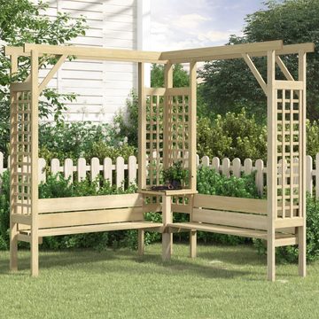 DOTMALL Pergola Eckpergola mit Bank Kiefernholz Imprägniert