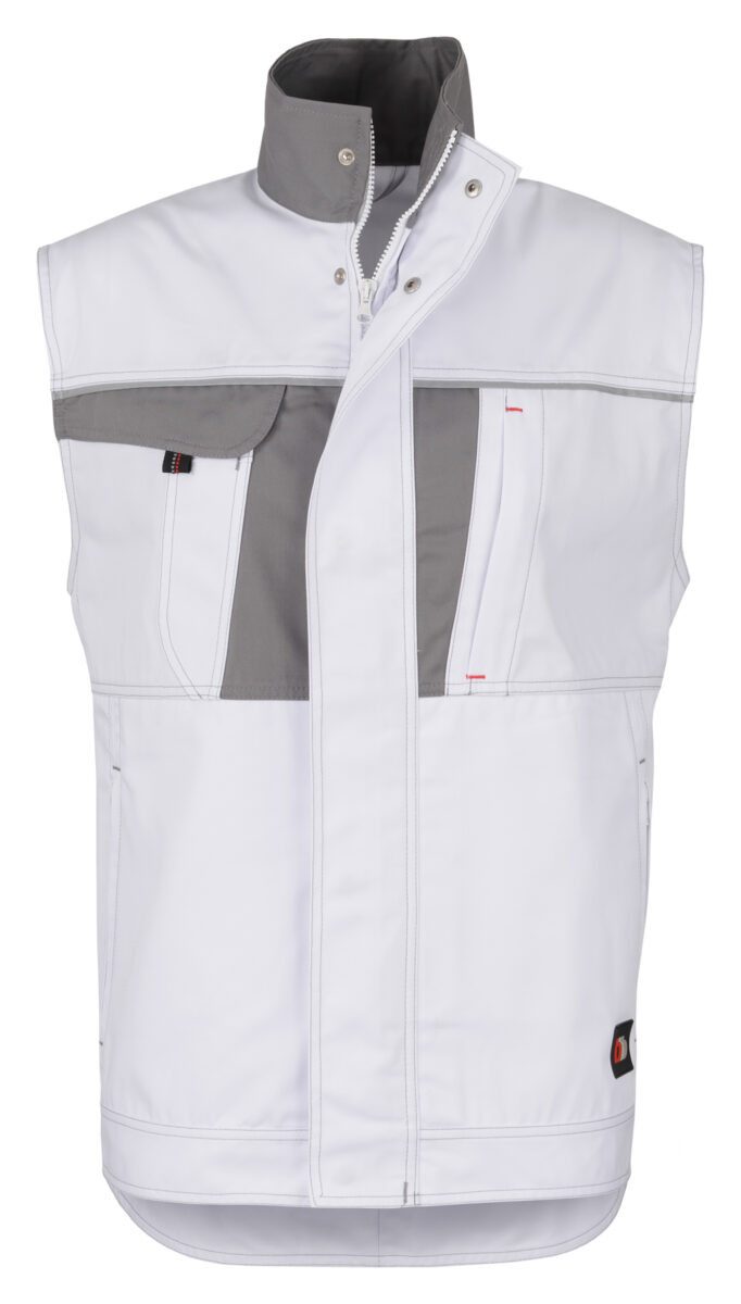 BEB Arbeitsweste beb HANDWERK Herren Weste INFLAME Polyestermix Weiß/Grau