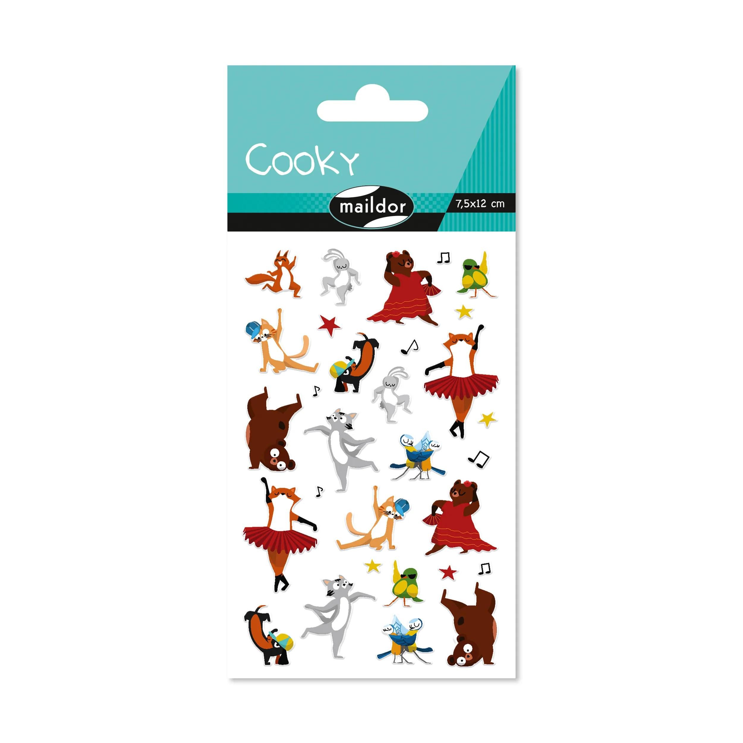 maildor Sticker 10x Cooky, 1 Stickerbogen 7,5x12cm, Tänzerinnen - Mehrfarbig CY149C, 3D-Sticker