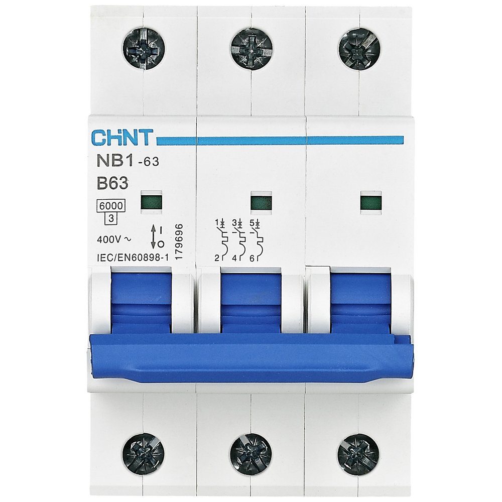 Schalter Chint 179695 NB1-63 3P B6 6kA DB Leitungsschutzschalter 3polig 6 A