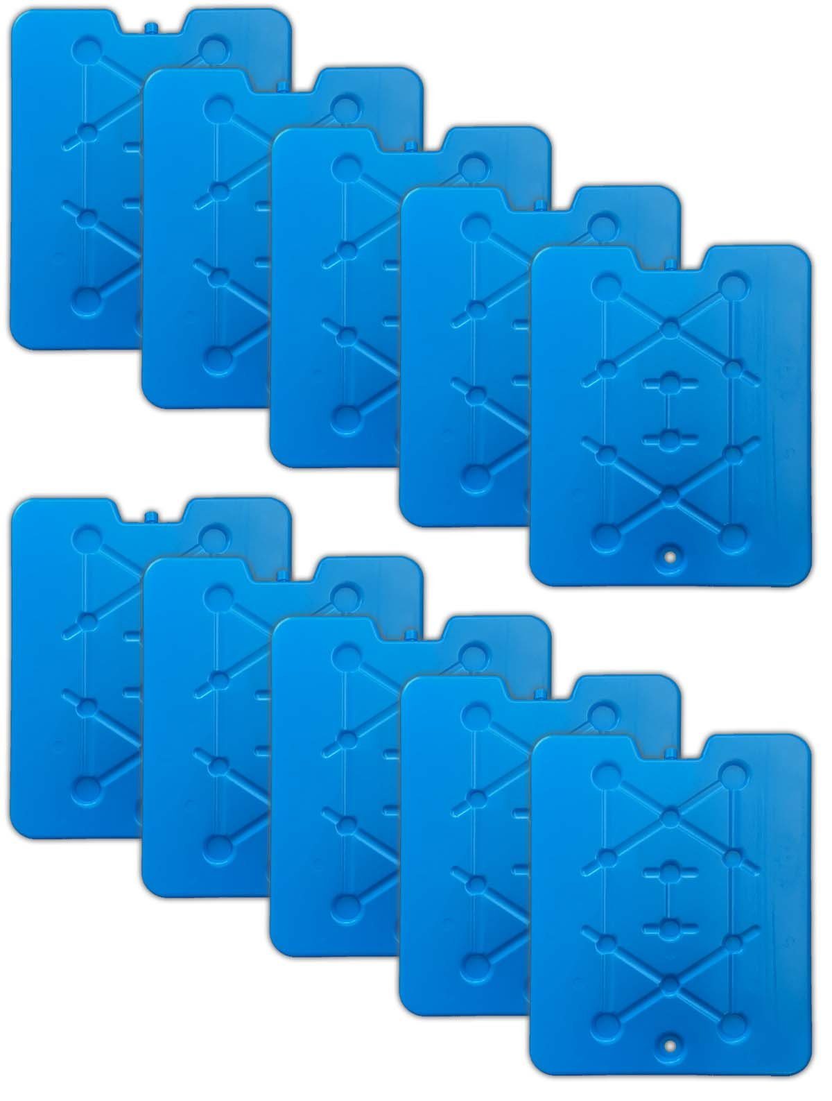 HAC24 Kühlakku 10er Set XXL Flache Kühlpads blau Kühlakkus Kühlbox, 25,5 x 32 x 1,3 cm, 800 g je Akku