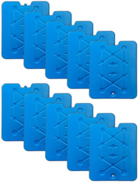 HAC24 Kühlakku 10er Set XXL Flache Kühlelemente blau Kühlakkus Kühlbox Kühlpads Kühltasche, 25,5 x 32 x 1,3 cm, 800 g je Akku