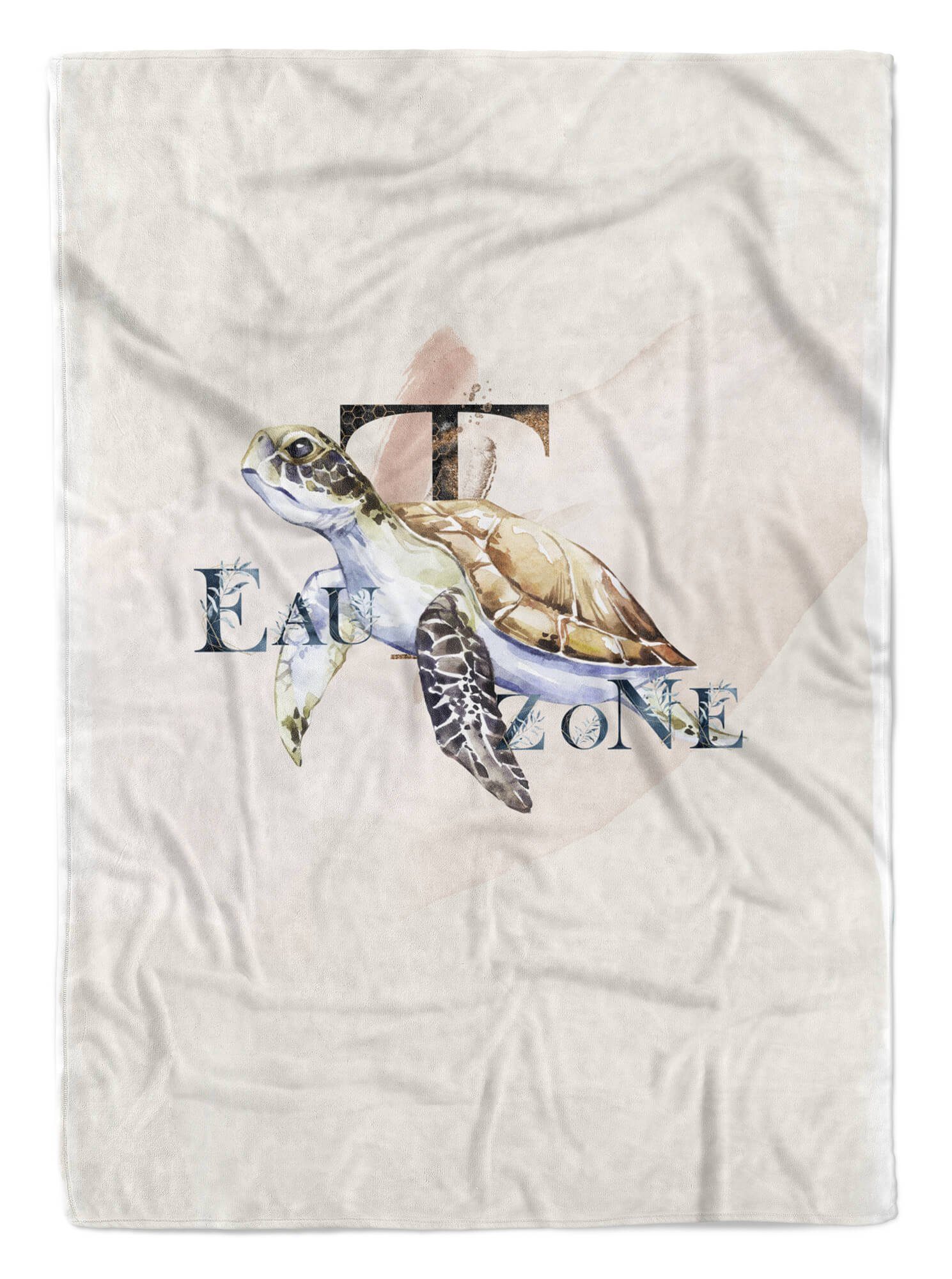 Blum, Meeresschildkröte Ozean Baumwolle-Polyester-Mix Sinus Art Handtücher Handtuch Kuscheldecke Kunstvoll Saunatuch Handtuch Strandhandtuch (1-St),