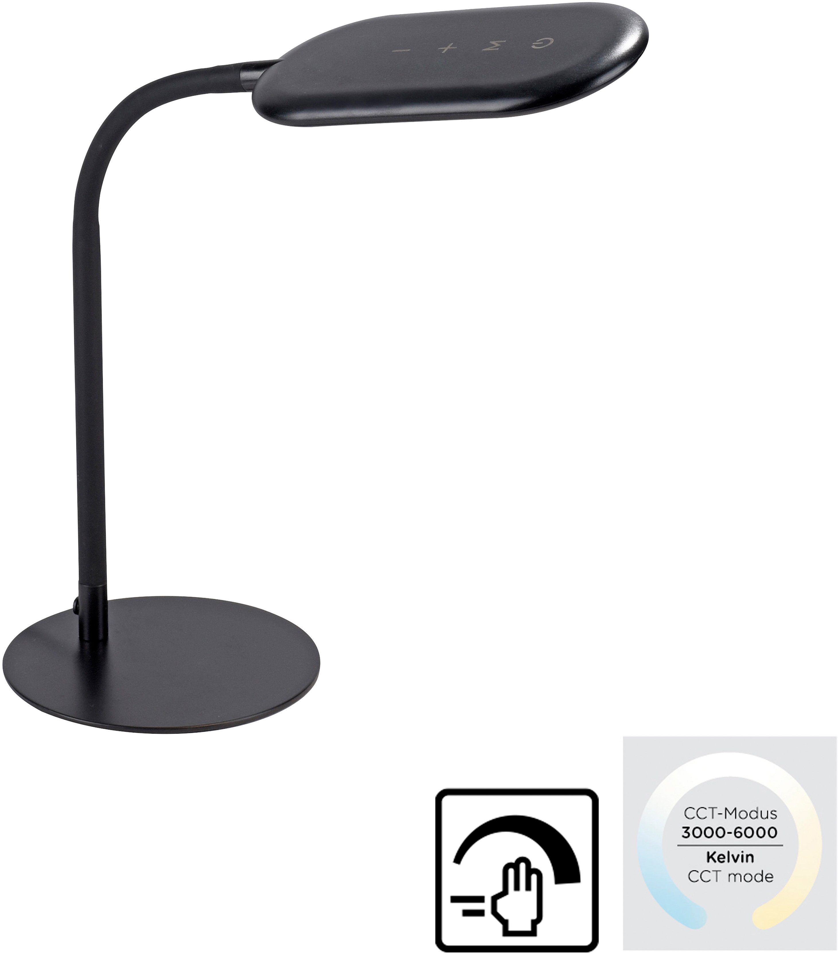 OTTO home LED Leselampe Annalie, Dimmfunktion, LED fest integriert, Warmweiß, Farbtemperatursteuerung, Tischlampe, Touchdimmer, flexibel verstellbar – Bild 4 von 5