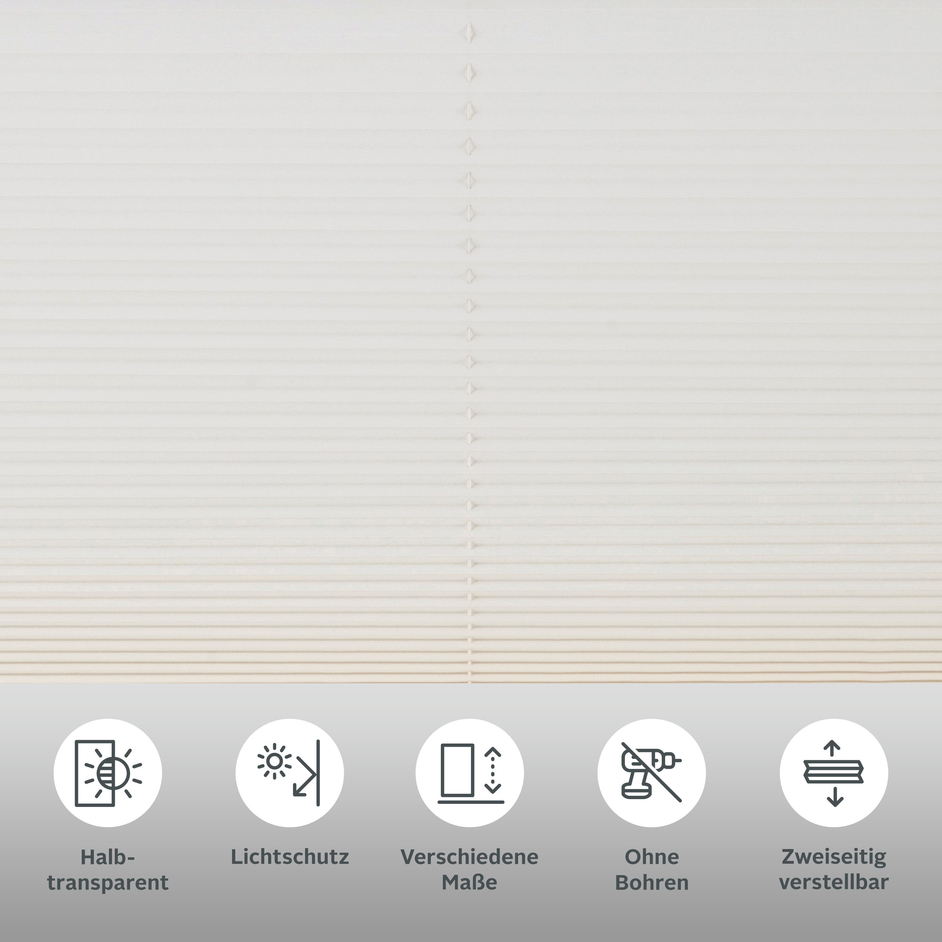OTTO home Plissee LAHOLM, Lichtschutz, ohne Bohren, verspannt, Klemmfix, Fixmaß, Bestseller mit über 3500 4,5-Sterne-Bewertungen, Klemmträger